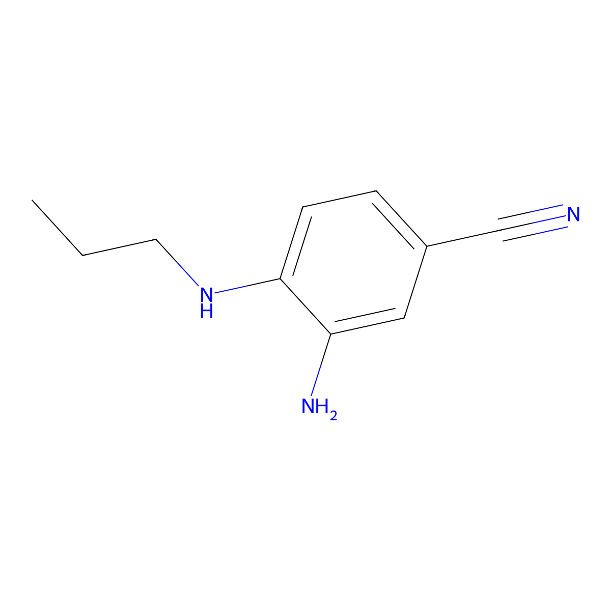3-Amino-4-(propylamino)benzonitrile molecular structure, CAS 355022-21-8