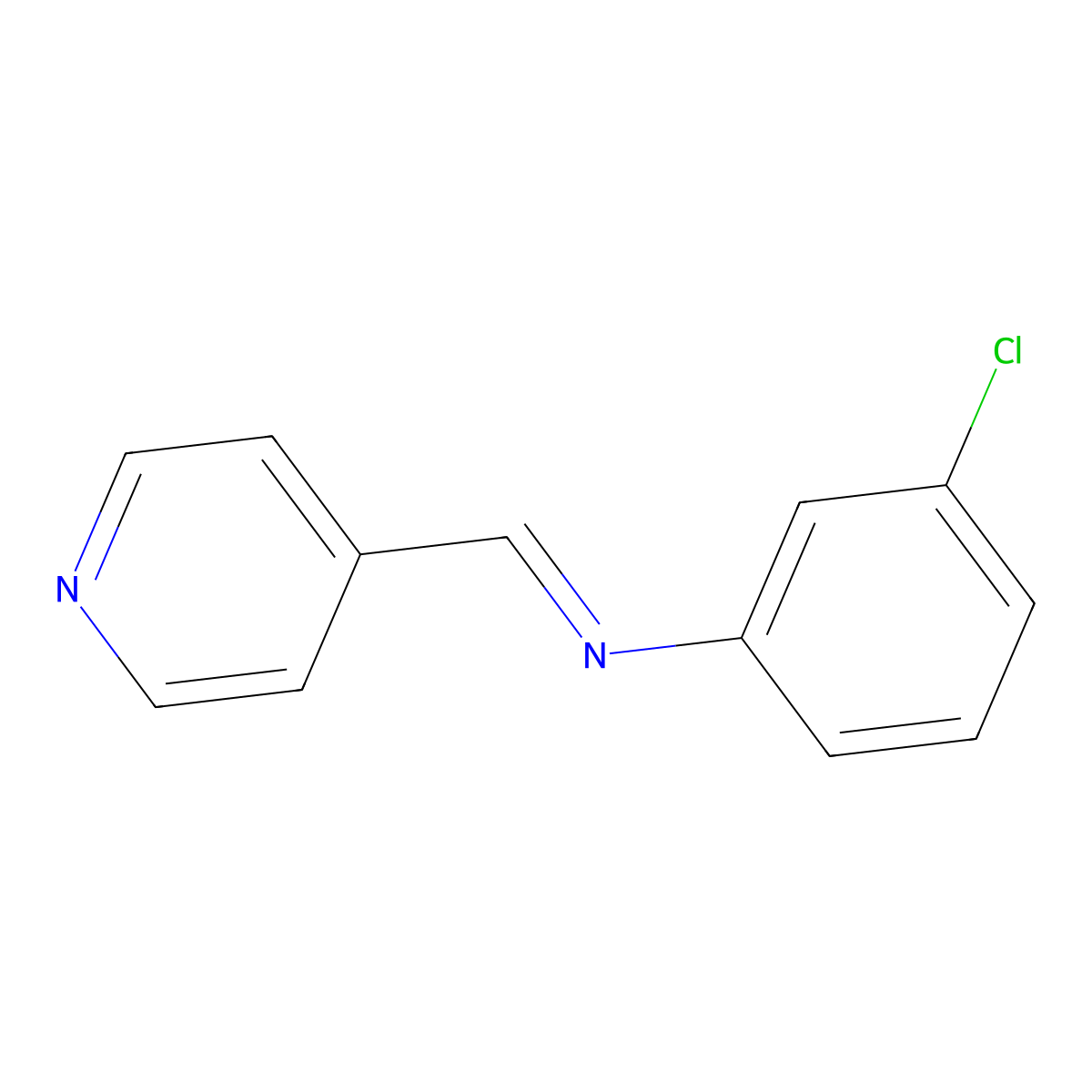 Benzenamine, 3-chloro-N-(4-pyridinylmethylene)- molecular structure, CAS 35507-55-2