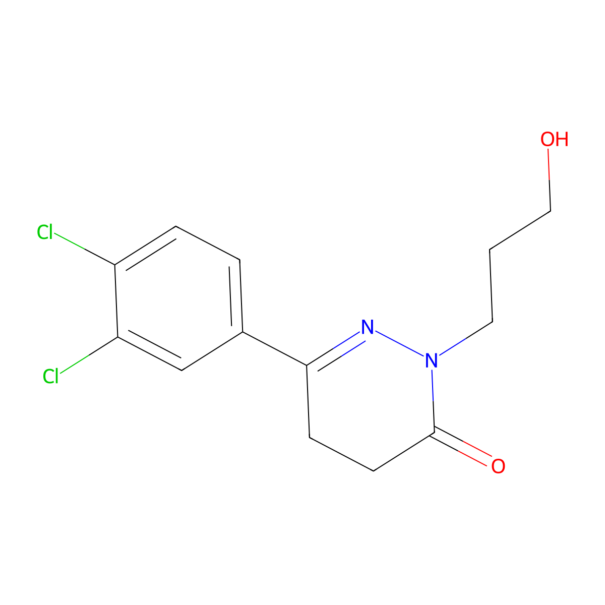 6-(3,4-Dichlorophenyl)-4,5-dihydro-2-(3-hydroxypropyl)-3(2H)-pyridazinone molecular structure, CAS 35507-89-2