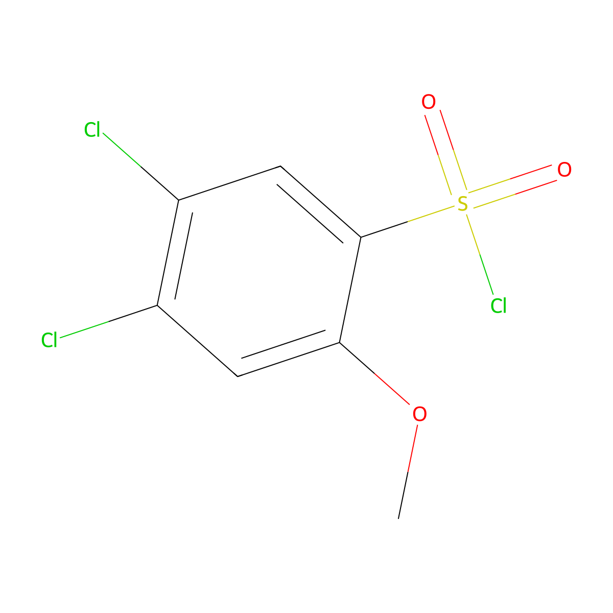 4,5-Dichloro-2-methoxybenzene-1-sulfonyl chloride molecular structure, CAS 35509-61-6