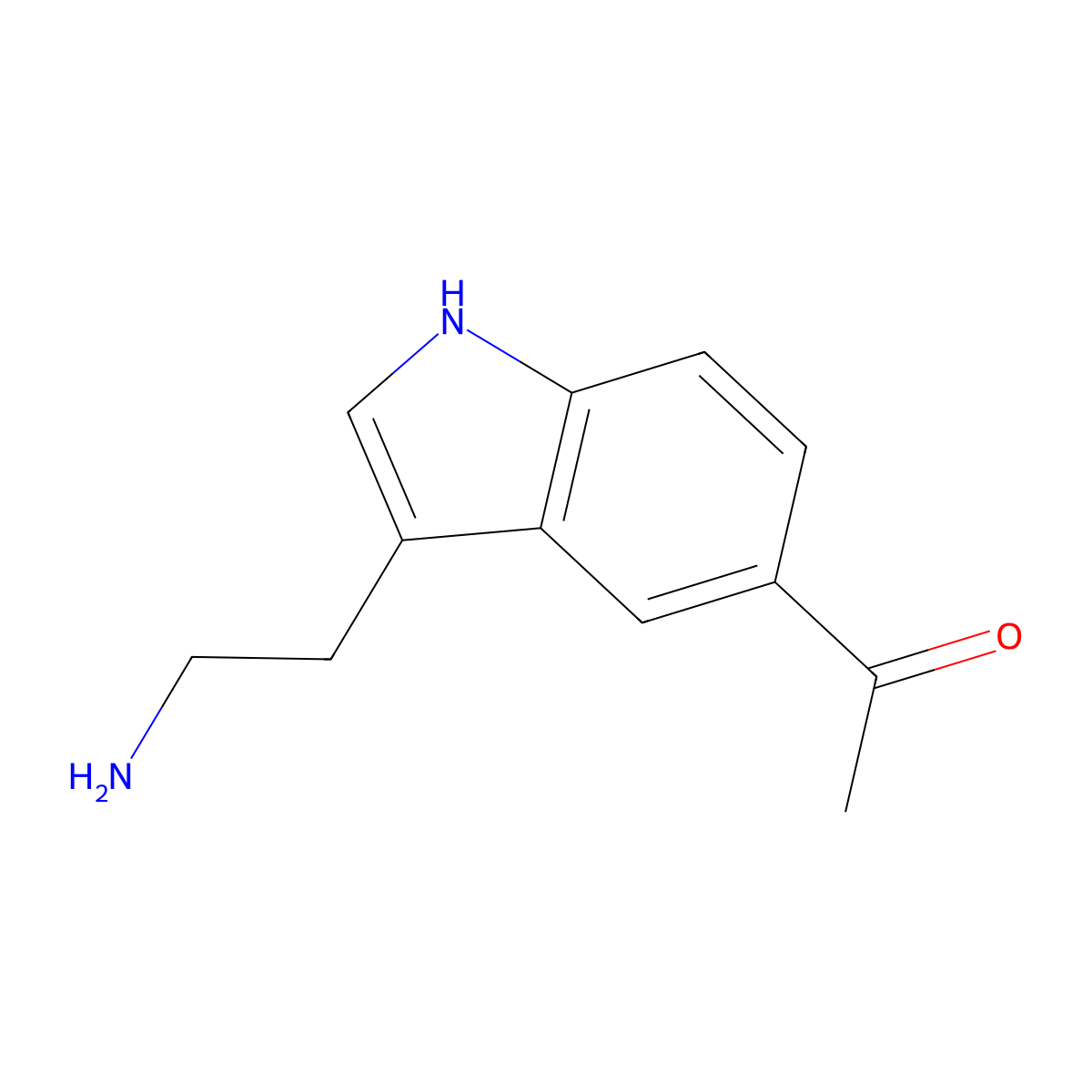 1-(3-(2-Aminoethyl)-1H-indol-5-yl)ethanone molecular structure, CAS 3551-18-6