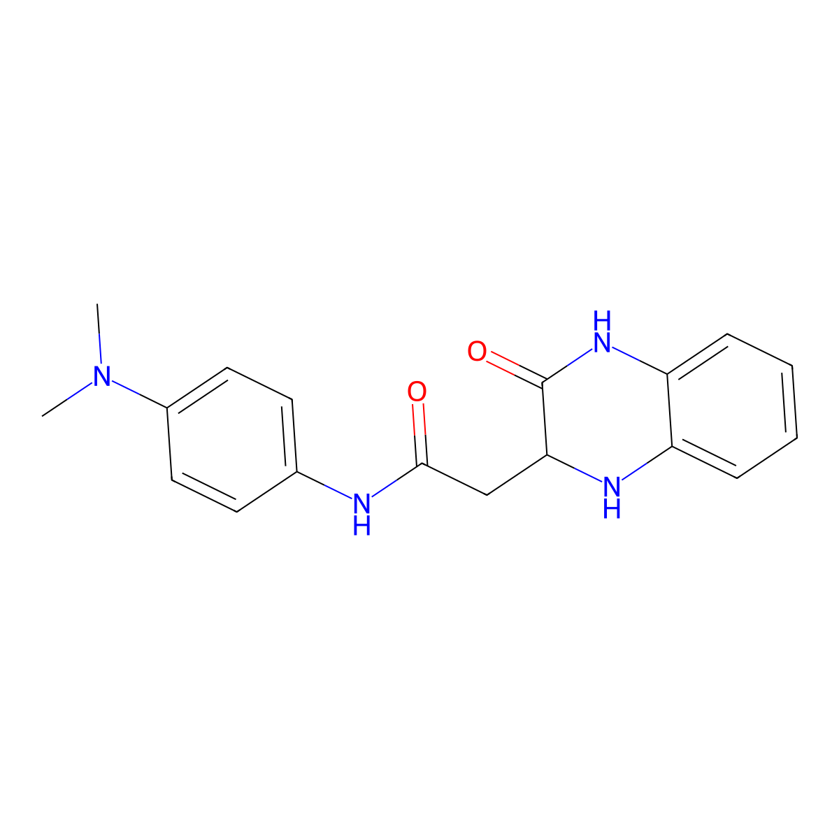 N-[4-(dimethylamino)phenyl]-2-(3-oxo-1,2,3,4-tetrahydroquinoxalin-2-yl)acetamide molecular structure, CAS 355114-98-6