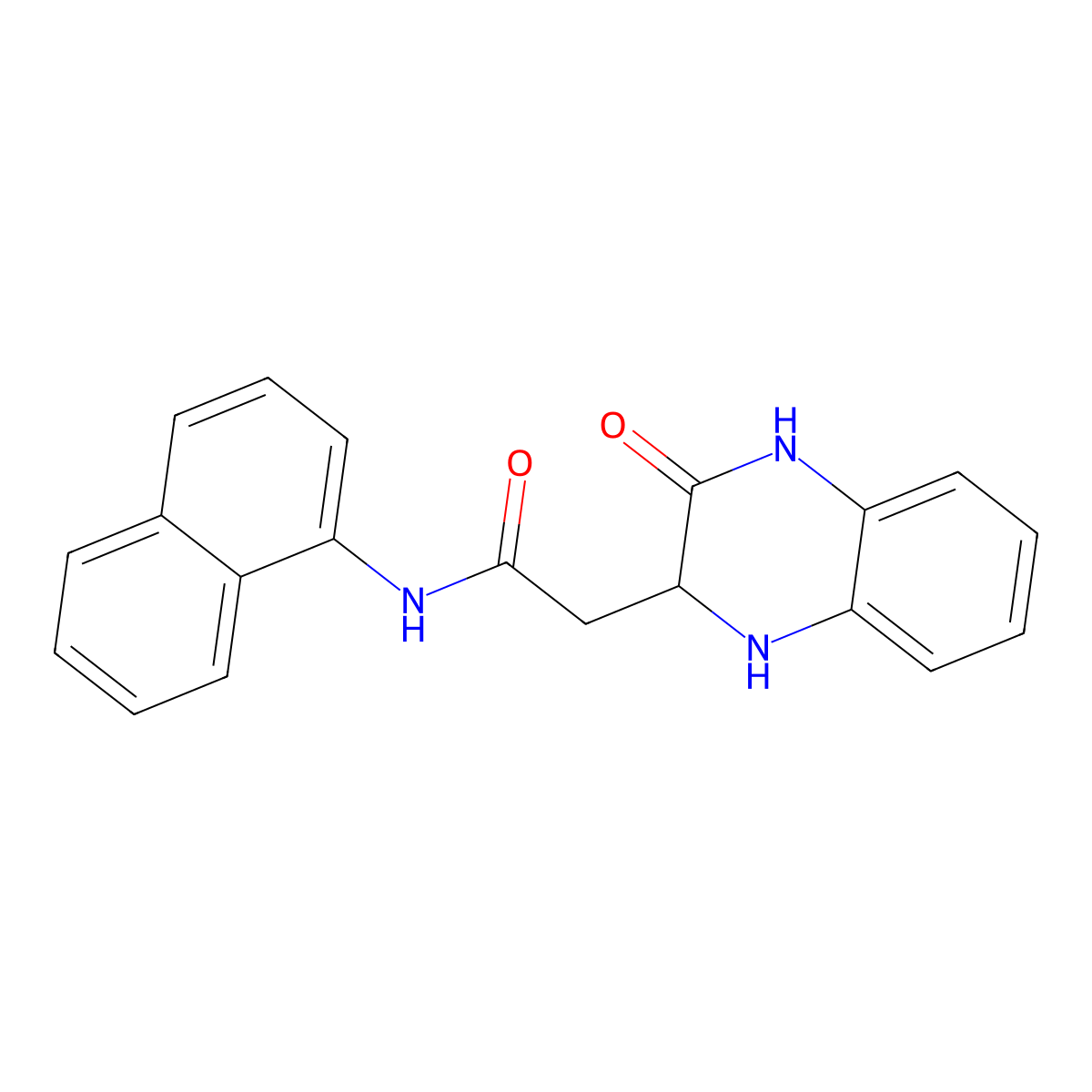 N-(naphthalen-1-yl)-2-(3-oxo-1,2,3,4-tetrahydroquinoxalin-2-yl)acetamide molecular structure, CAS 355115-02-5
