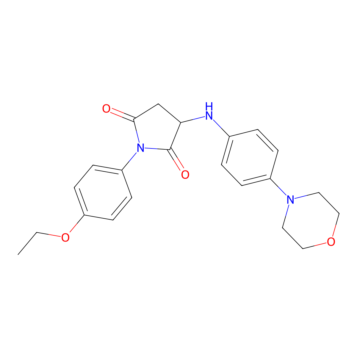 1-(4-Ethoxyphenyl)-3-{[4-(morpholin-4-yl)phenyl]amino}pyrrolidine-2,5-dione molecular structure, CAS 355115-11-6