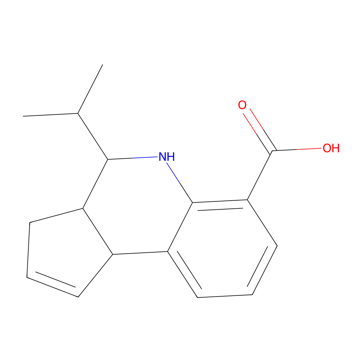 4-Isopropyl-3a,4,5,9b-tetrahydro-3H-cyclopenta[c]quinoline-6-carboxylic acid molecular structure, CAS 355115-29-6