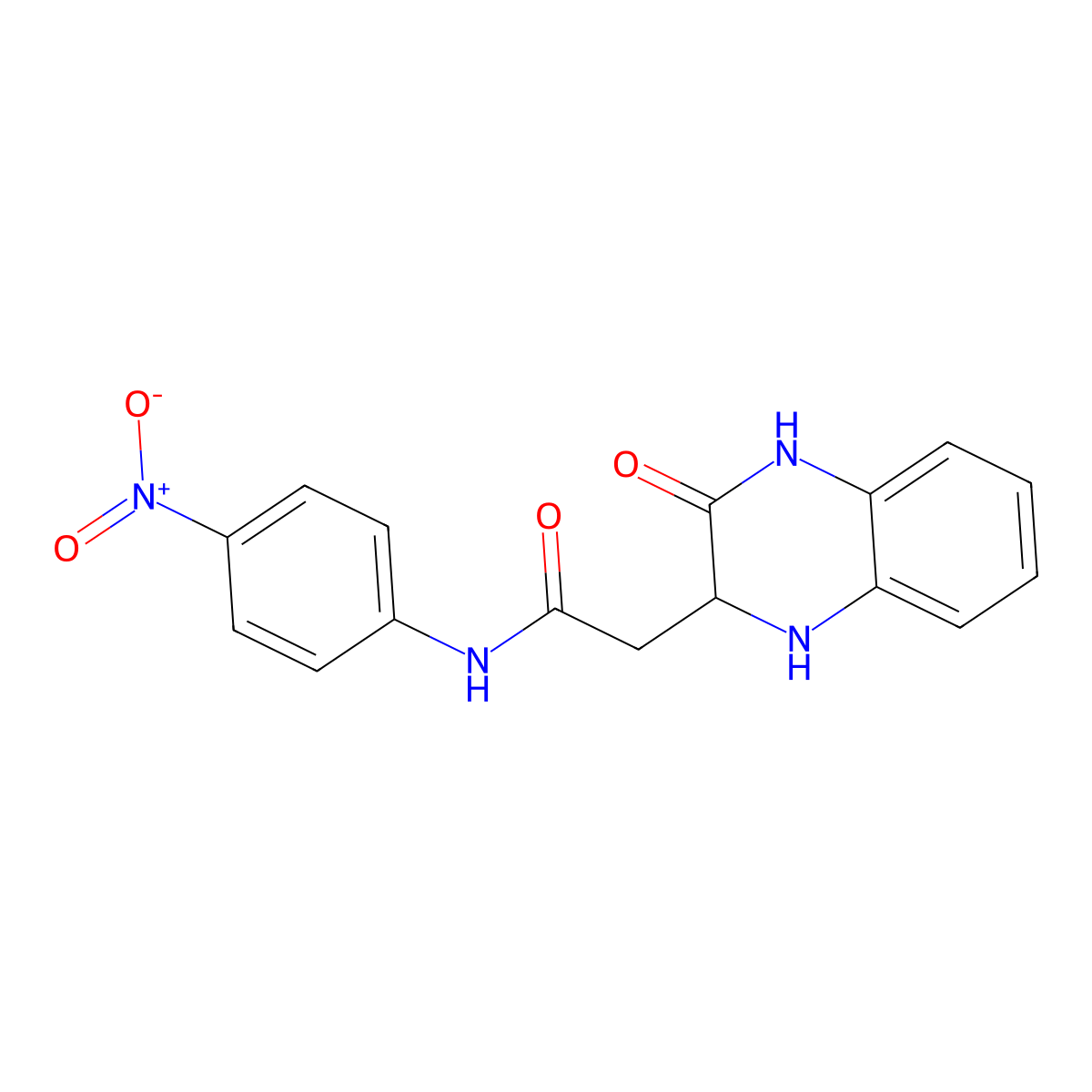 N-(4-nitrophenyl)-2-(3-oxo-1,2,3,4-tetrahydroquinoxalin-2-yl)acetamide molecular structure, CAS 355115-31-0
