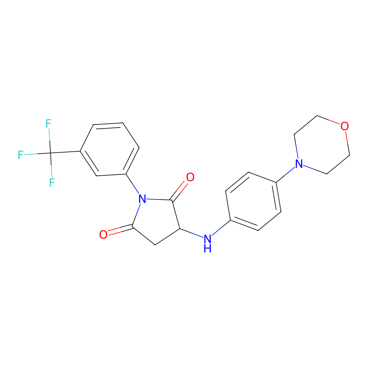 3-{[4-(Morpholin-4-yl)phenyl]amino}-1-[3-(trifluoromethyl)phenyl]pyrrolidine-2,5-dione molecular structure, CAS 355115-32-1