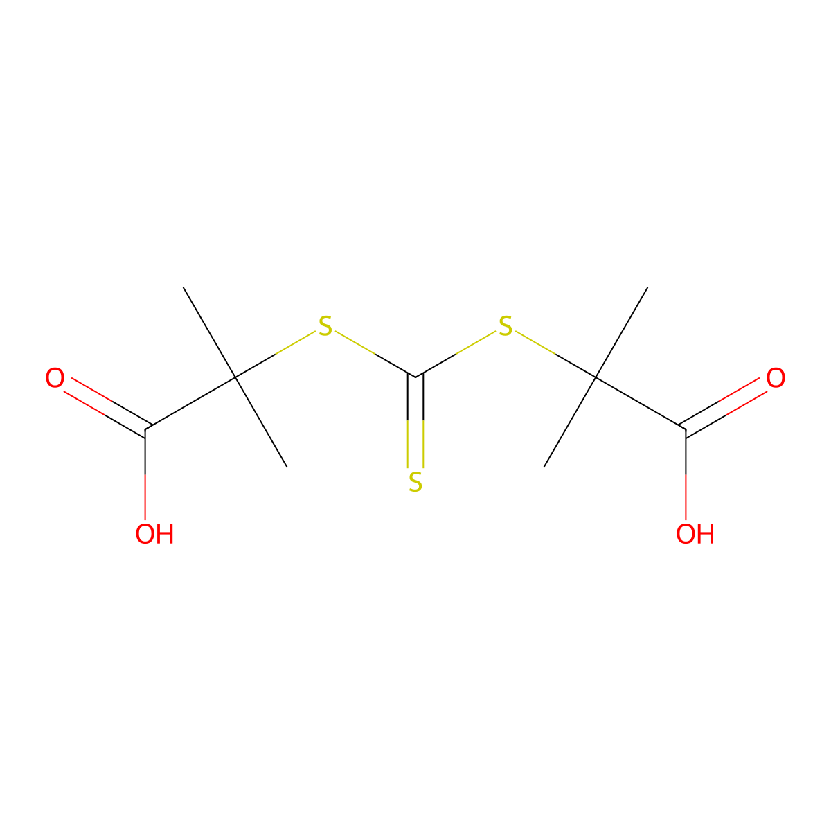 2,2'-(Carbonothioyldisulfanediyl)bis(2-methylpropanoic acid) molecular structure, CAS 355120-40-0