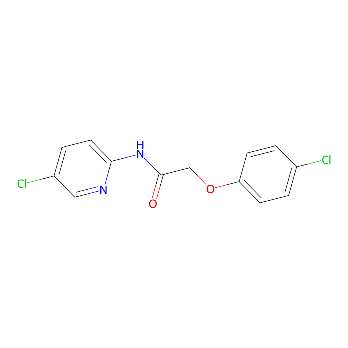 2-(4-chlorophenoxy)-N-(5-chloropyridin-2-yl)acetamide molecular structure, CAS 355120-88-6