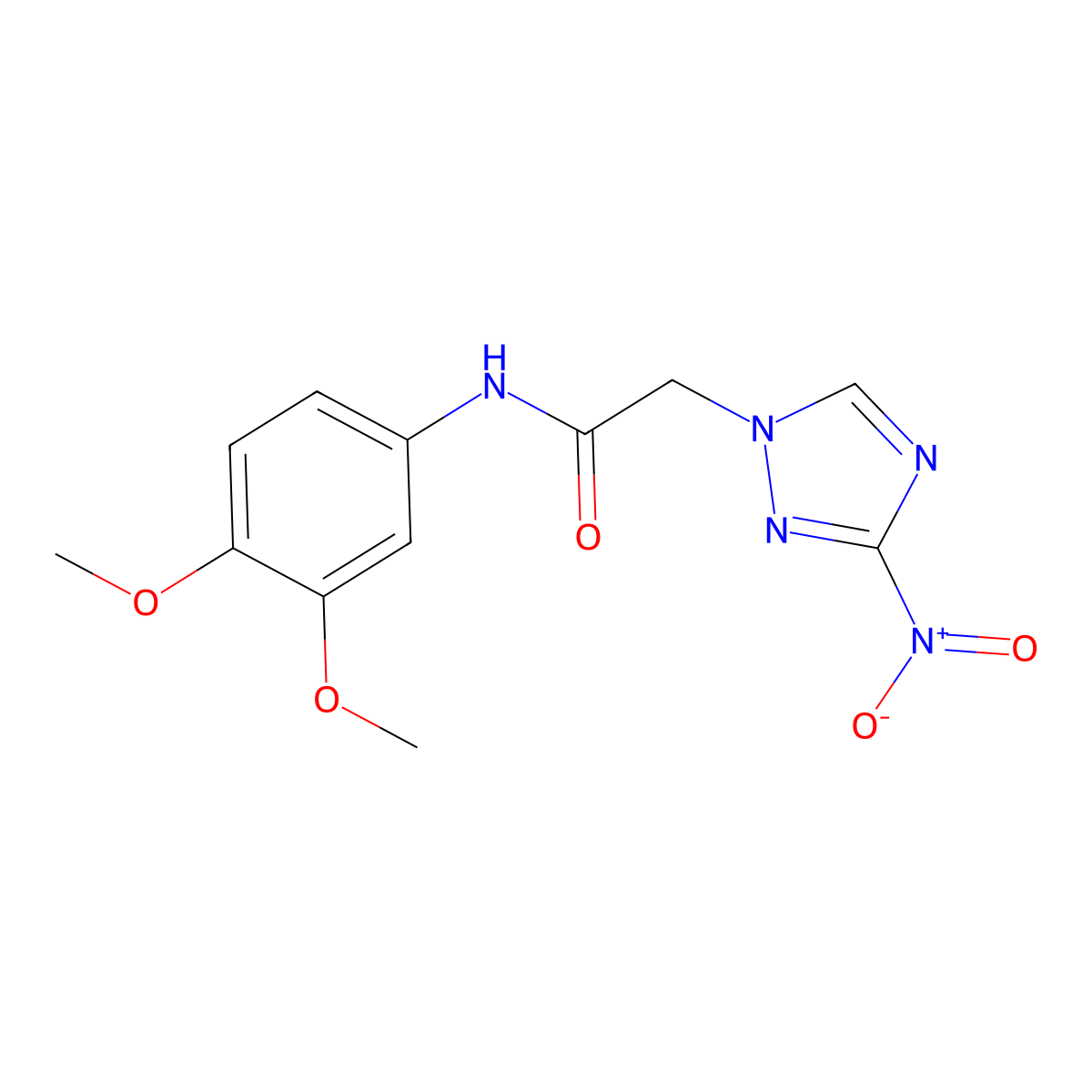 N-(3,4-dimethoxyphenyl)-2-{3-nitro-1H-1,2,4-triazol-1-yl}acetamide molecular structure, CAS 355133-78-7