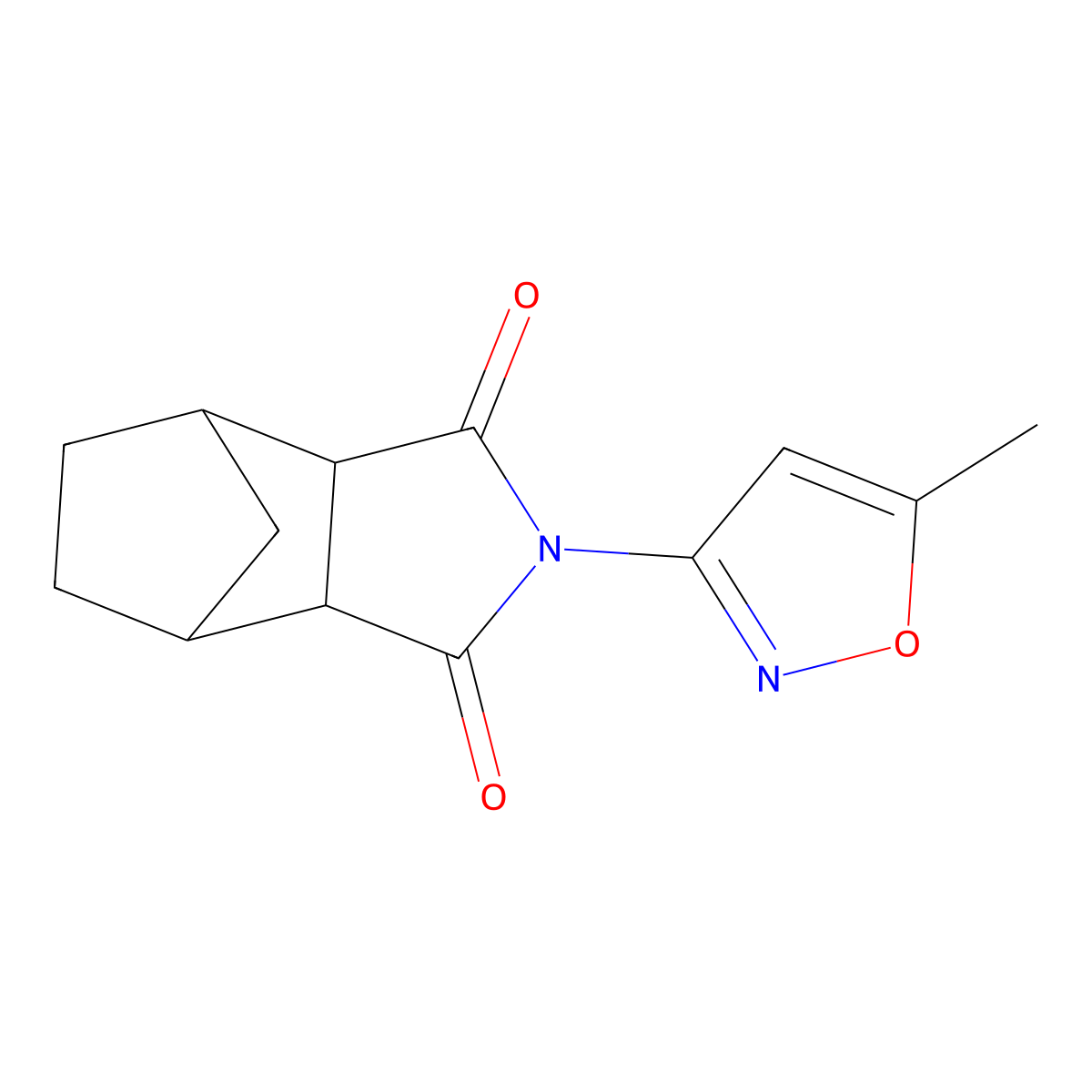 2-(5-methyl-1,2-oxazol-3-yl)hexahydro-1H-4,7-methanoisoindole-1,3(2H)-dione molecular structure, CAS 355134-52-0