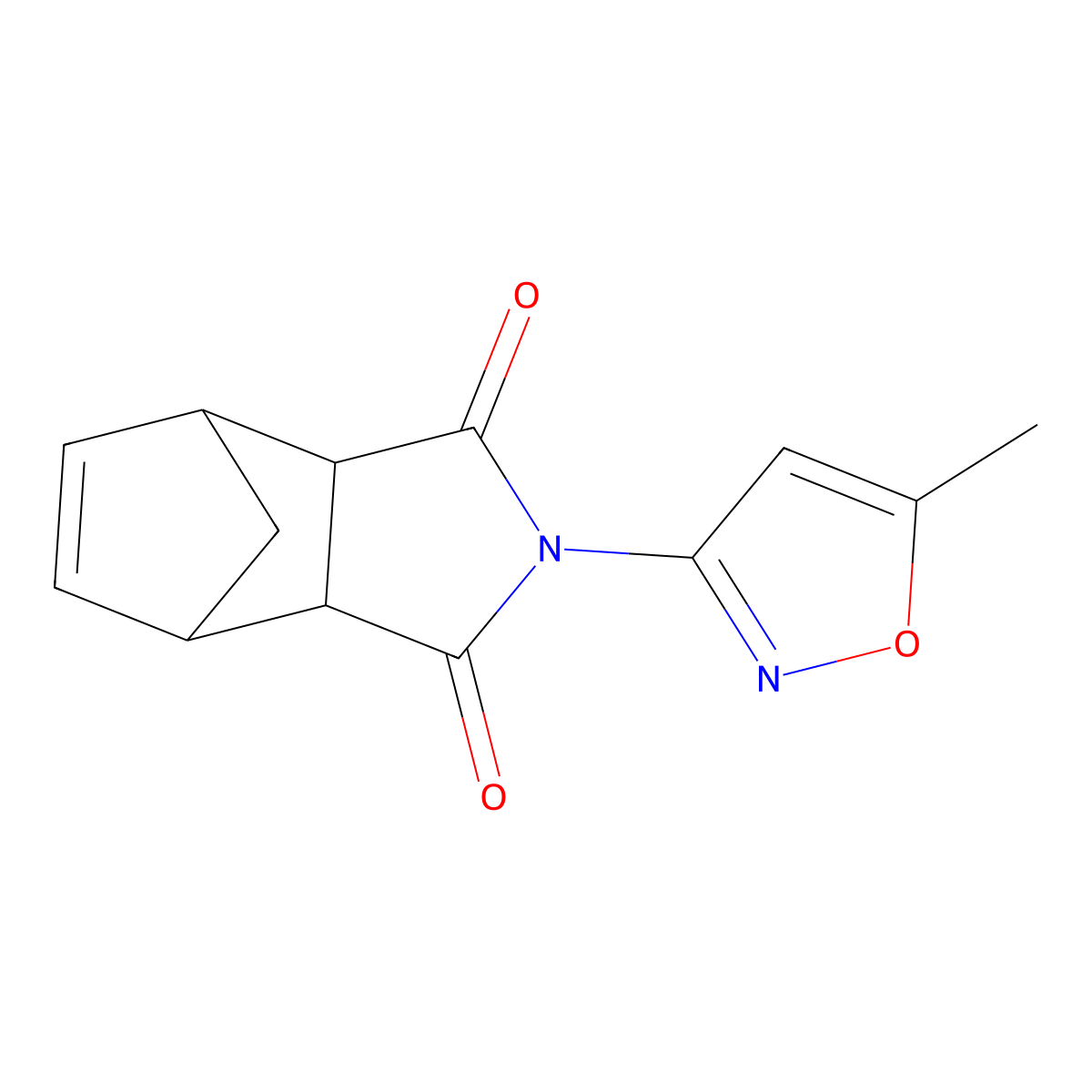 2-(5-methyl-1,2-oxazol-3-yl)-3a,4,7,7a-tetrahydro-1H-4,7-methanoisoindole-1,3(2H)-dione molecular structure, CAS 355134-53-1