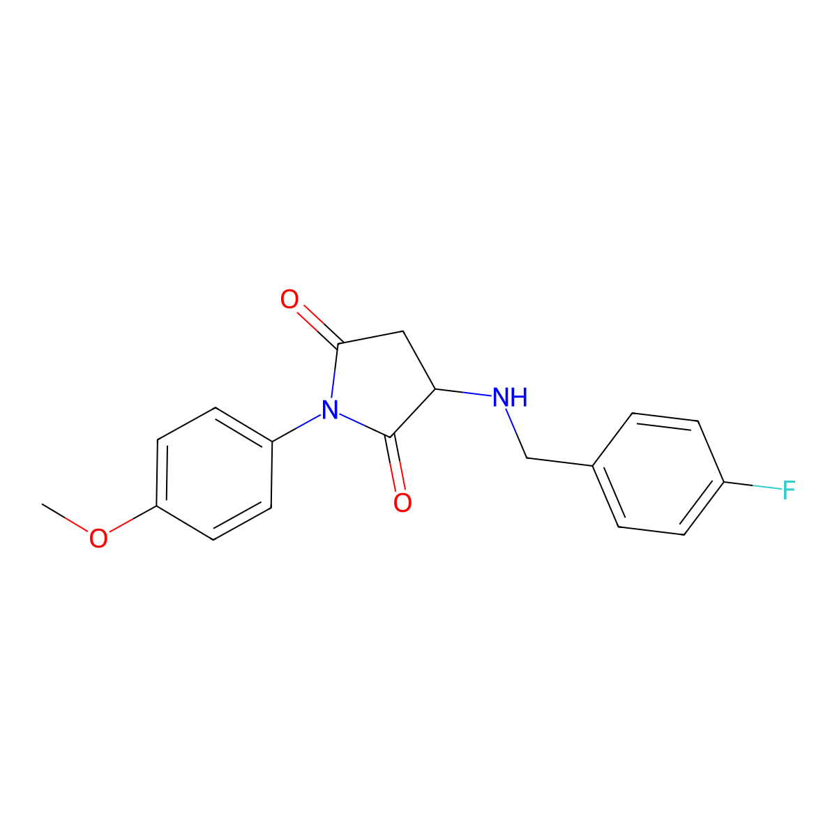 3-[(4-Fluorobenzyl)amino]-1-(4-methoxyphenyl)pyrrolidine-2,5-dione molecular structure, CAS 355134-72-4