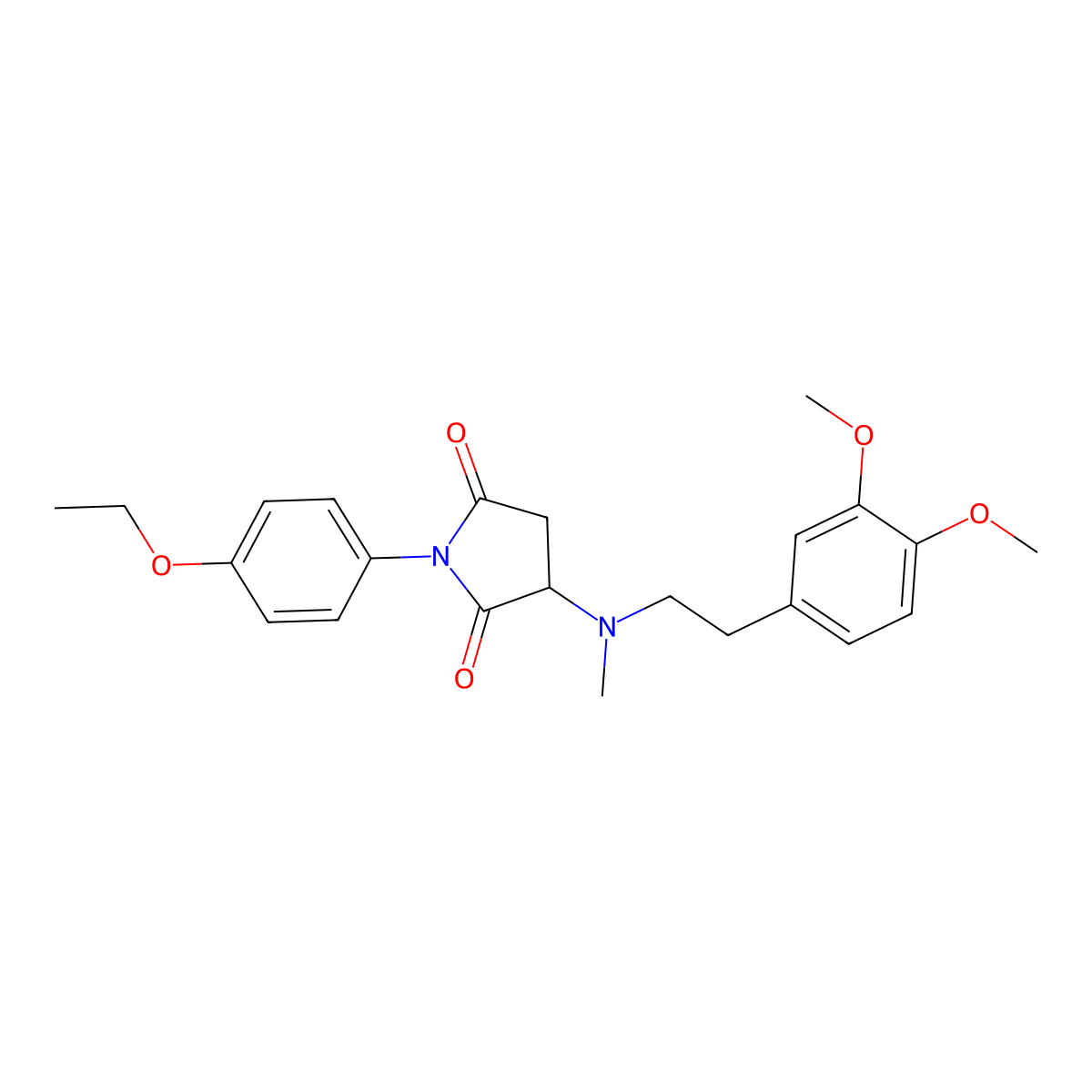 3-[2-(3,4-Dimethoxyphenyl)ethyl-methylamino]-1-(4-ethoxyphenyl)pyrrolidine-2,5-dione molecular structure, CAS 355134-81-5
