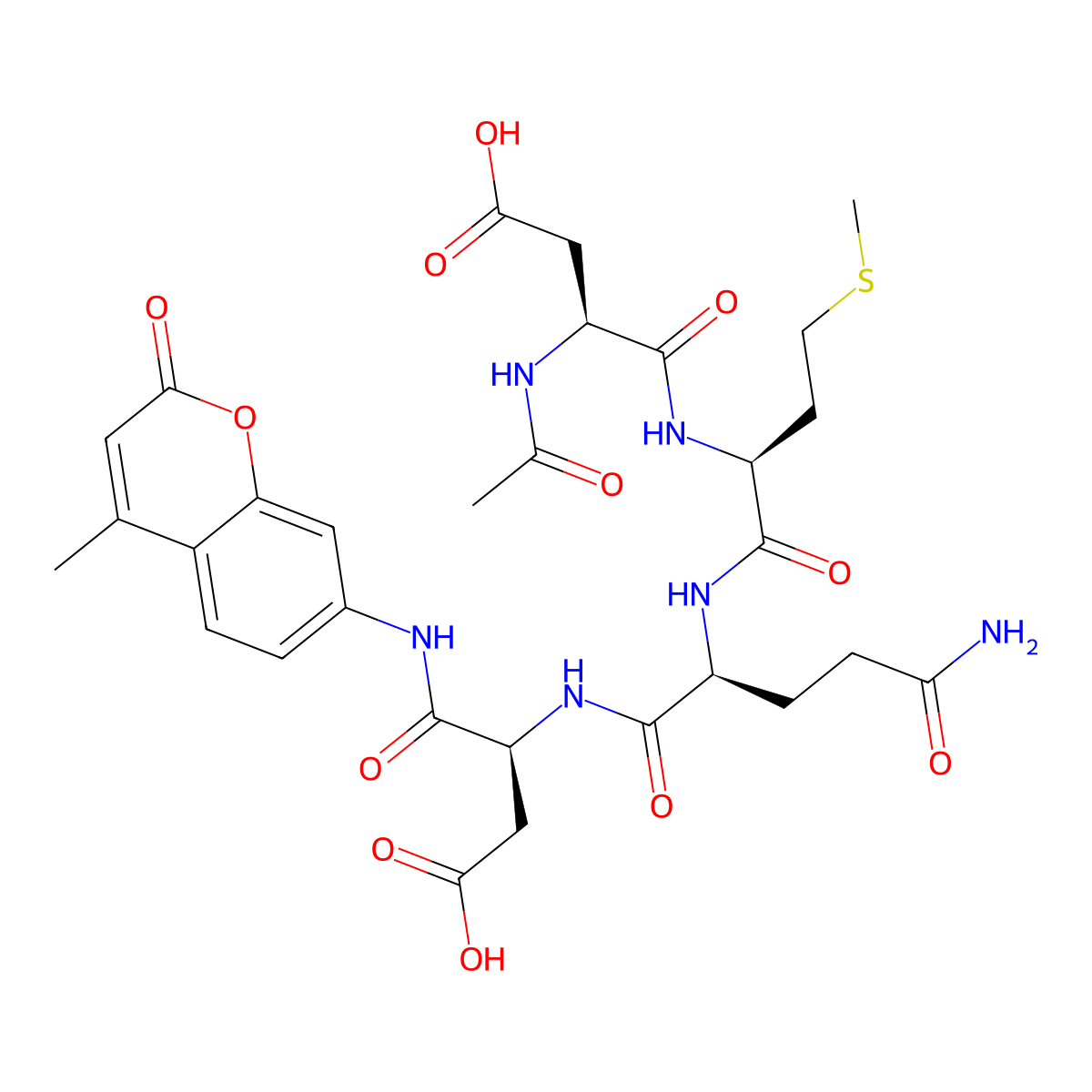 Ac-Asp-Met-Gln-Asp-AMC molecular structure, CAS 355137-38-1