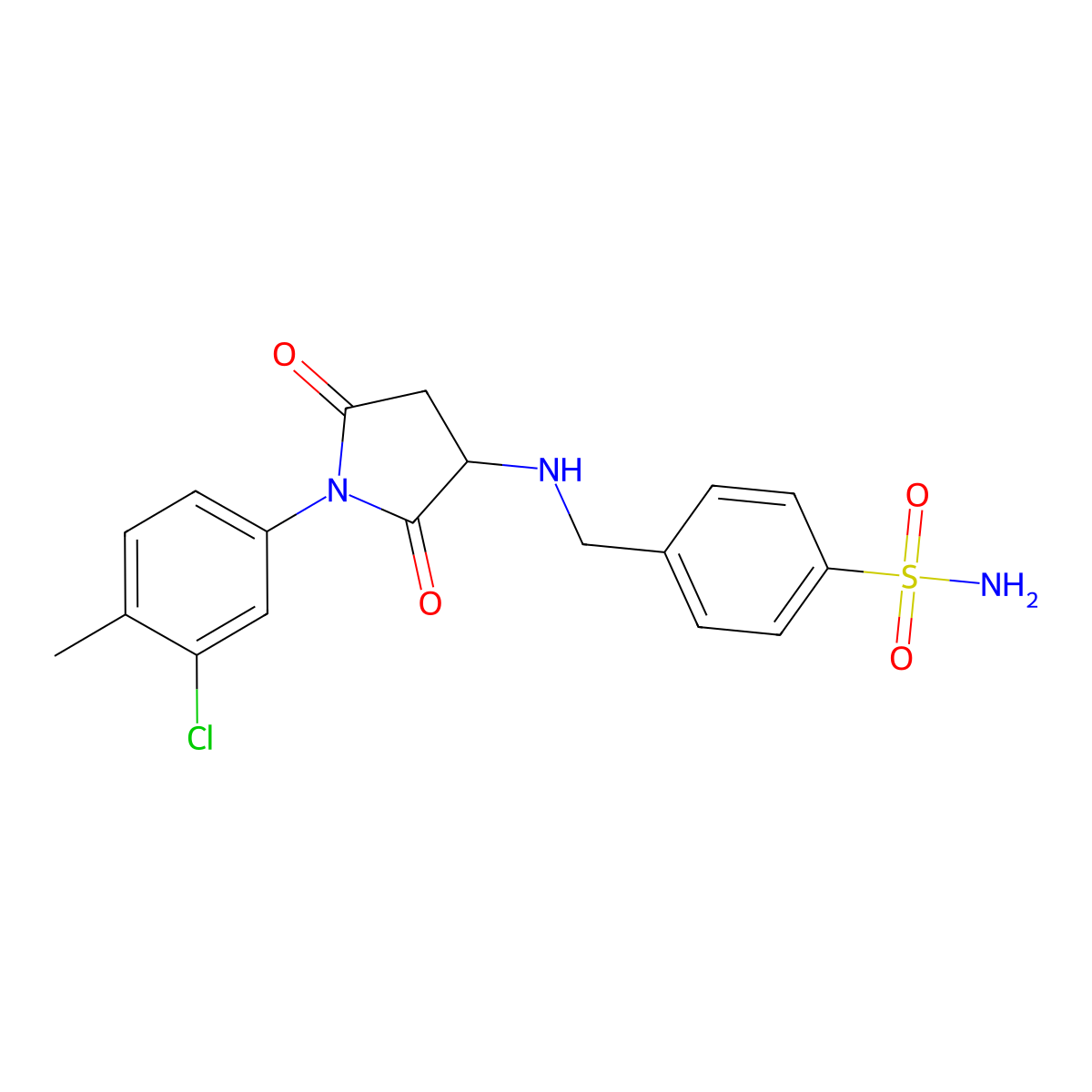4-({[1-(3-Chloro-4-methylphenyl)-2,5-dioxopyrrolidin-3-yl]amino}methyl)benzenesulfonamide molecular structure, CAS 355138-24-8