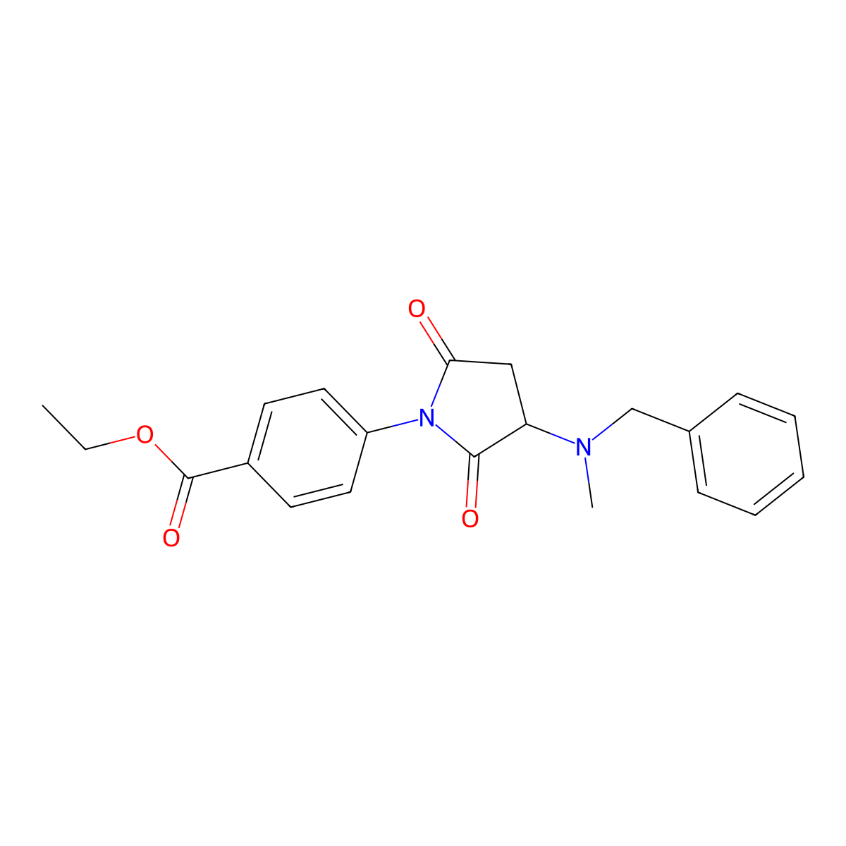Ethyl 4-{3-[benzyl(methyl)amino]-2,5-dioxopyrrolidin-1-yl}benzoate molecular structure, CAS 355138-26-0