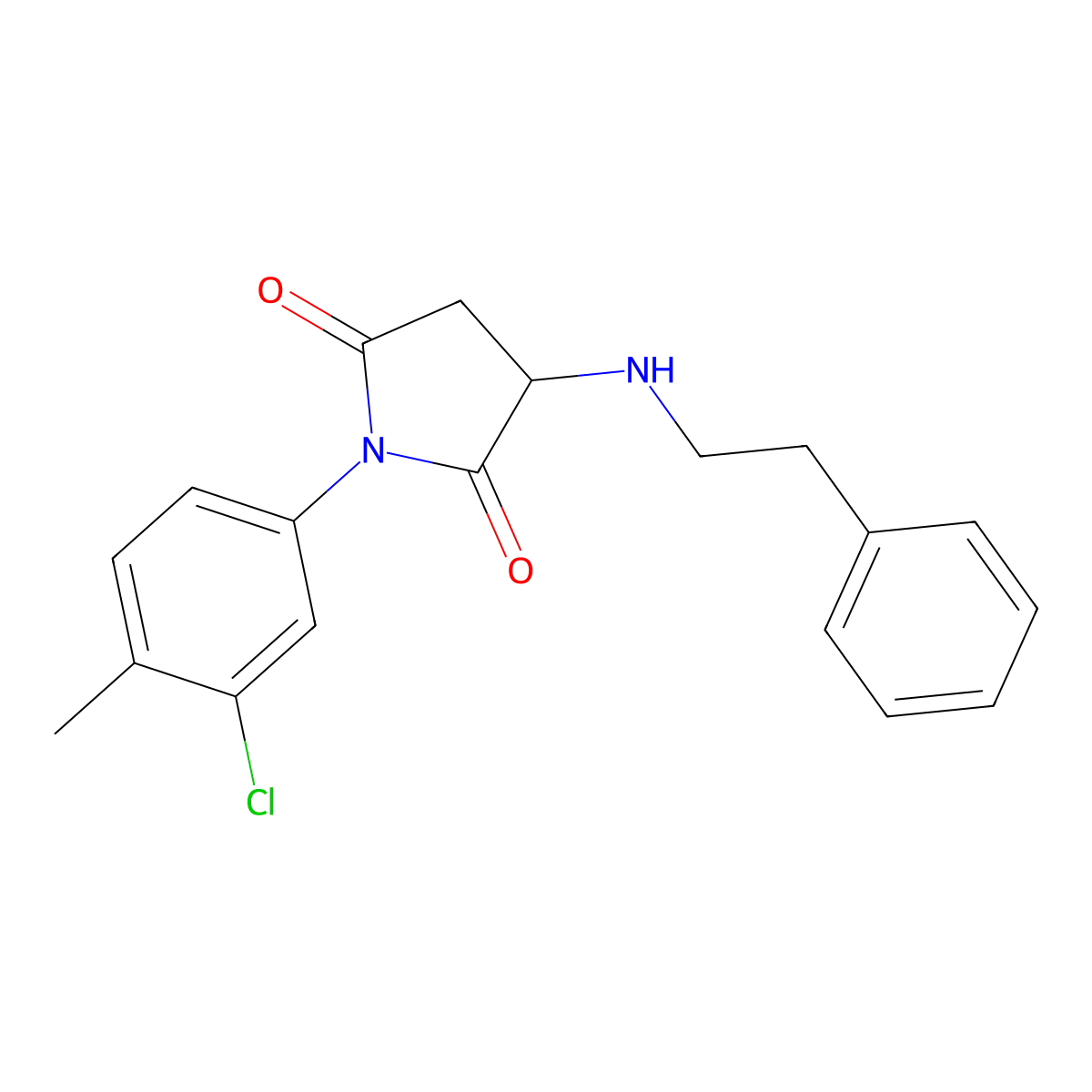 1-(3-Chloro-4-methylphenyl)-3-[(2-phenylethyl)amino]pyrrolidine-2,5-dione molecular structure, CAS 355138-33-9