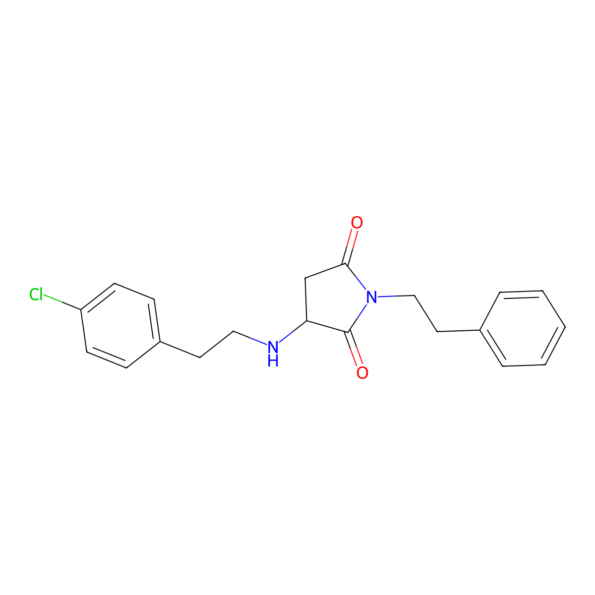 3-{[2-(4-Chlorophenyl)ethyl]amino}-1-(2-phenylethyl)pyrrolidine-2,5-dione molecular structure, CAS 355138-37-3
