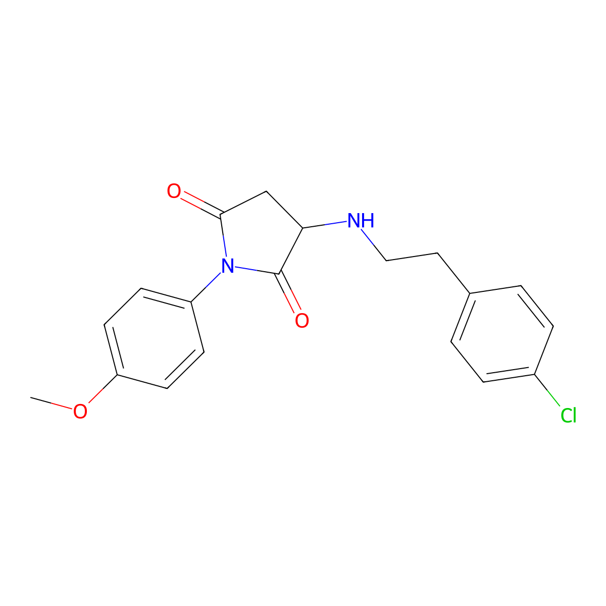 3-{[2-(4-Chlorophenyl)ethyl]amino}-1-(4-methoxyphenyl)pyrrolidine-2,5-dione molecular structure, CAS 355138-39-5