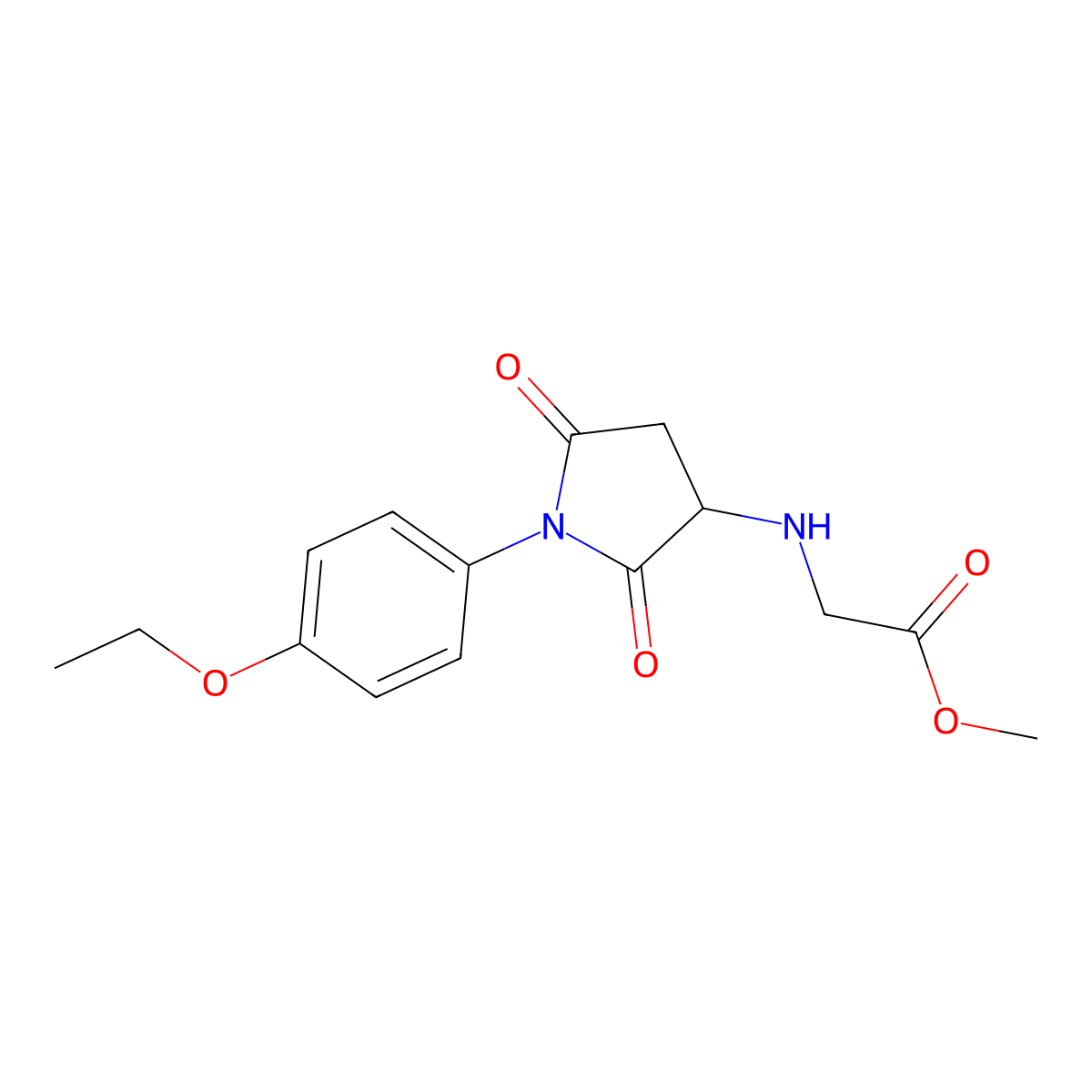 Methyl 2-[[1-(4-ethoxyphenyl)-2,5-dioxopyrrolidin-3-yl]amino]acetate molecular structure, CAS 355138-46-4