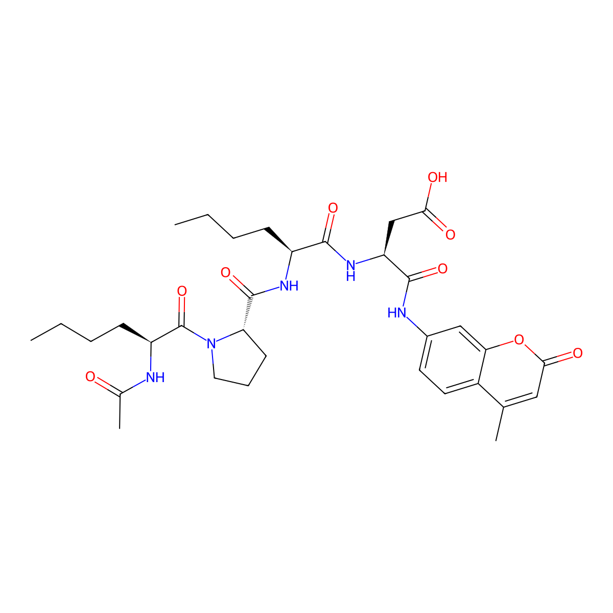 Ac-Nle-Pro-Nle-Asp-AMC molecular structure, CAS 355140-49-7