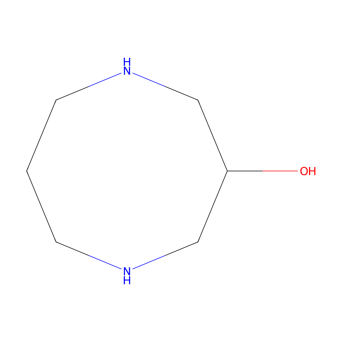 1,5-Diazocan-3-ol molecular structure, CAS 355144-29-5