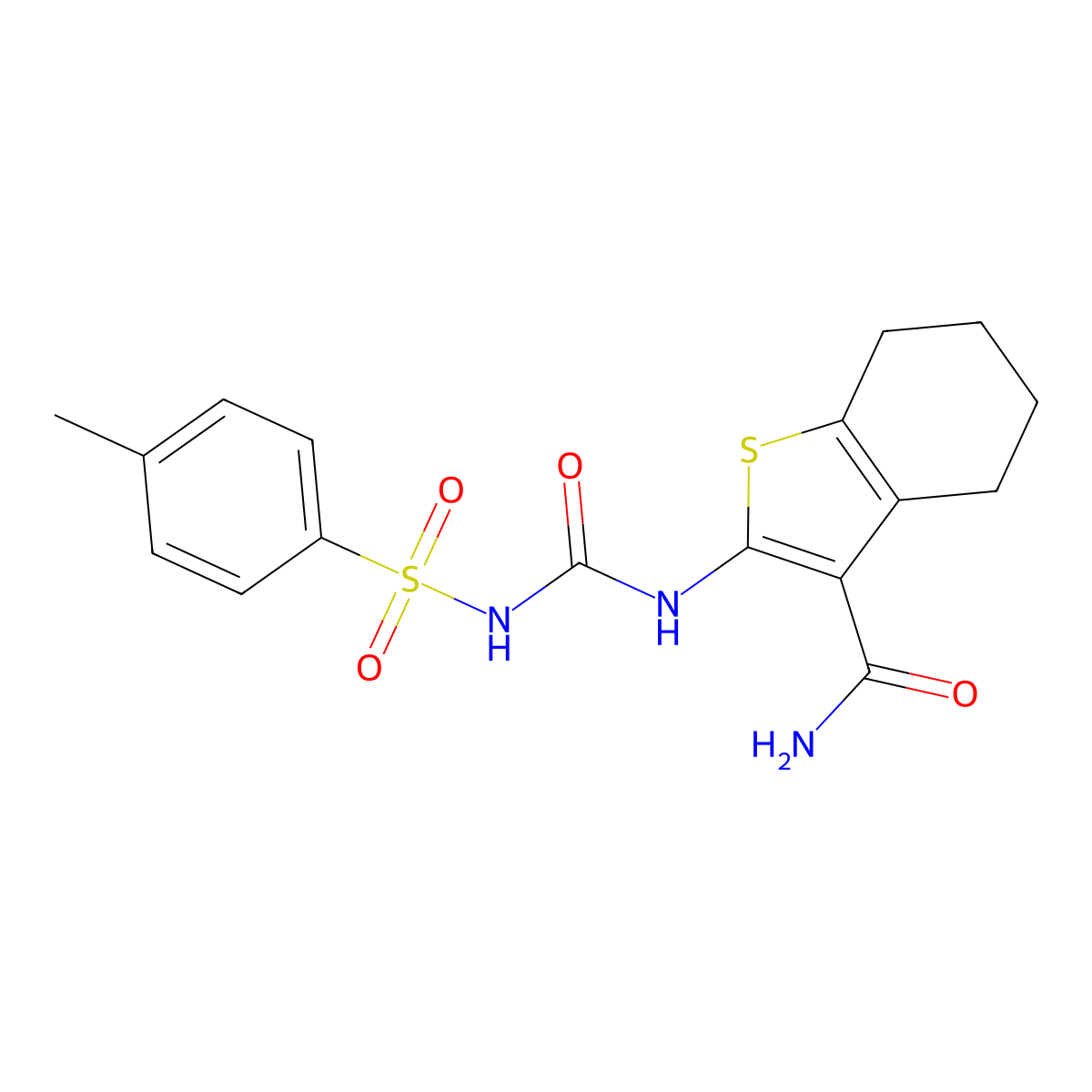 2-[(4-Methylphenyl)sulfonylcarbamoylamino]-4,5,6,7-tetrahydro-1-benzothiophene-3-carboxamide molecular structure, CAS 355147-69-2