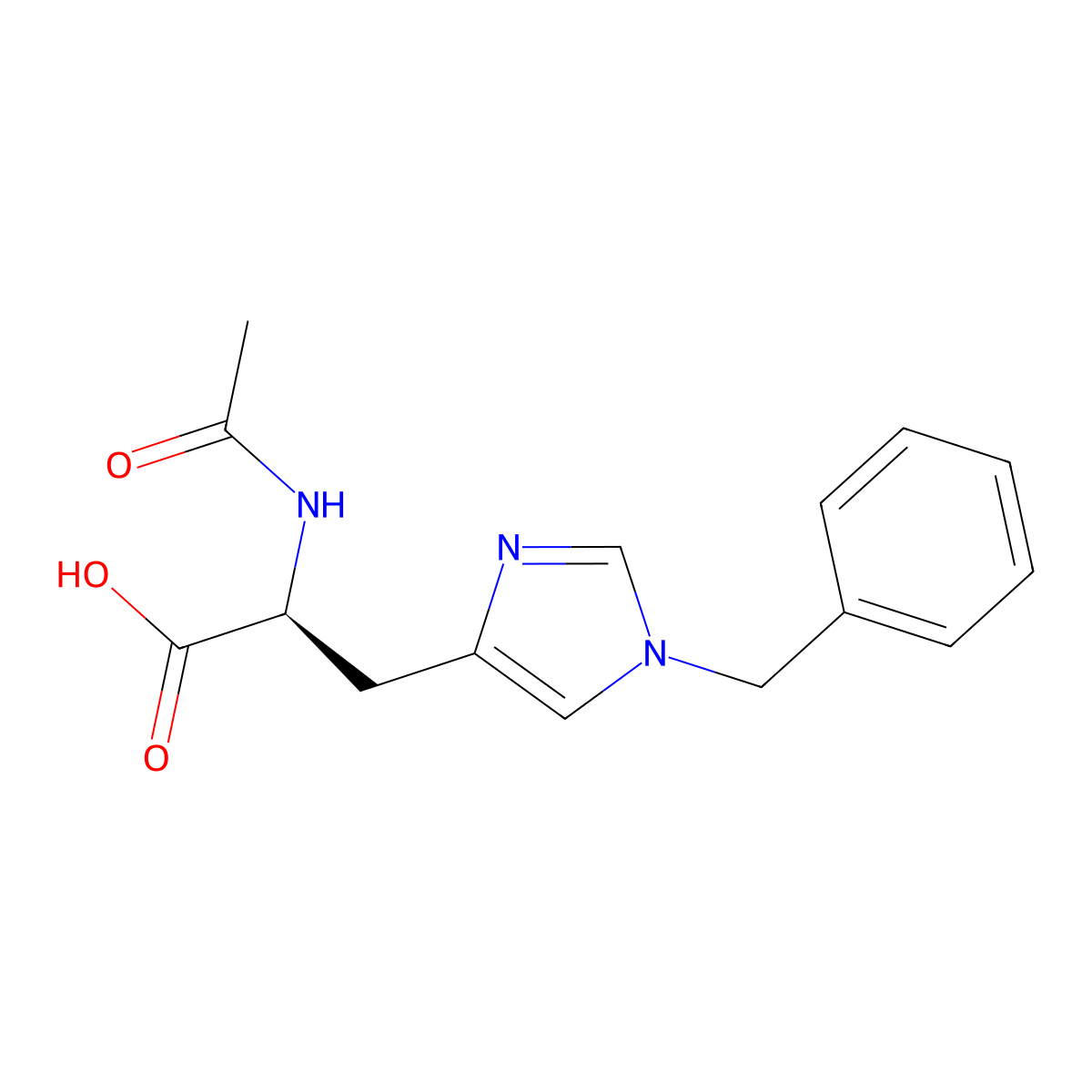 (2S)-3-(1-benzyl-1H-imidazol-4-yl)-2-acetamidopropanoic acid molecular structure, CAS 35515-70-9