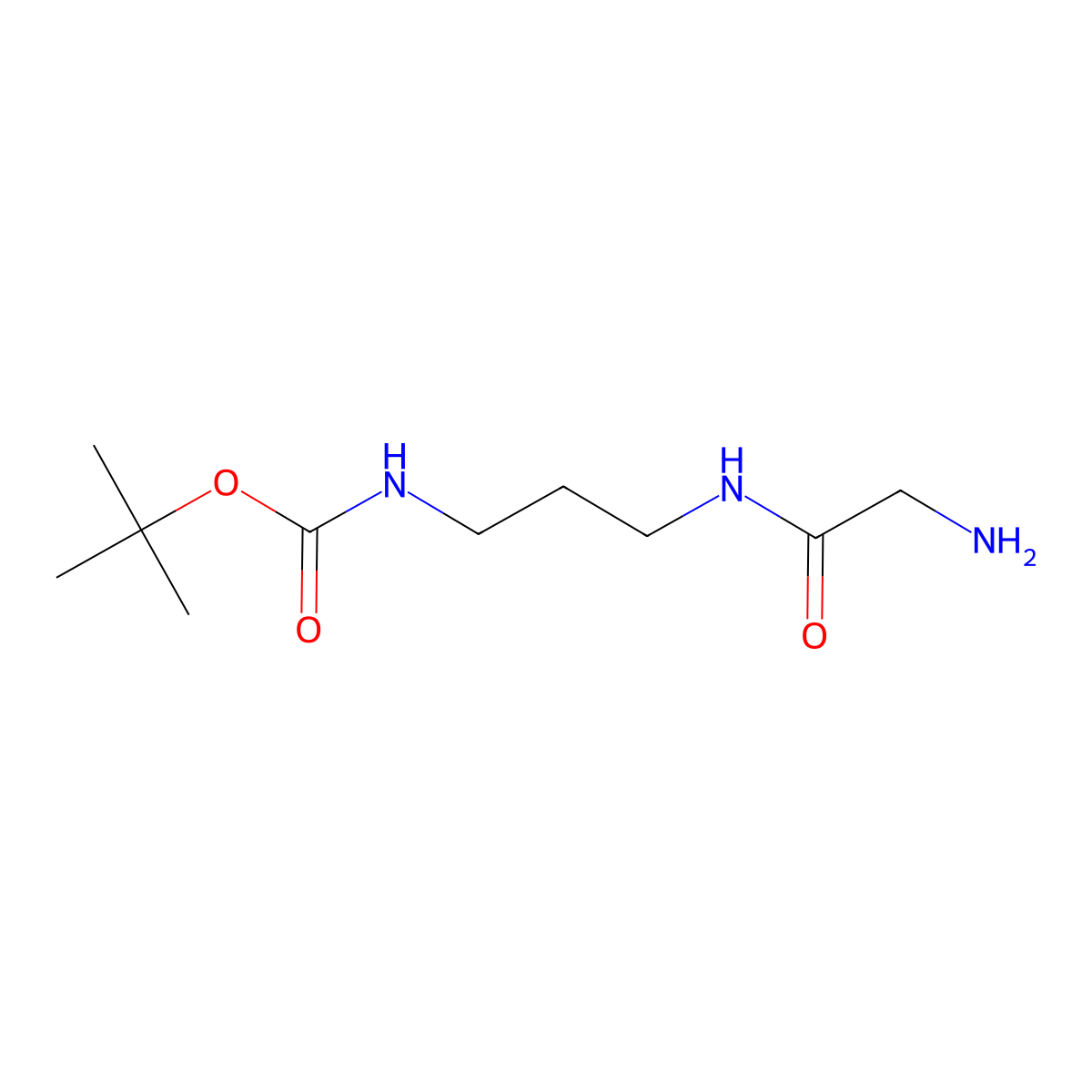 tert-butyl N-[3-(2-aminoacetamido)propyl]carbamate molecular structure, CAS 355150-11-7