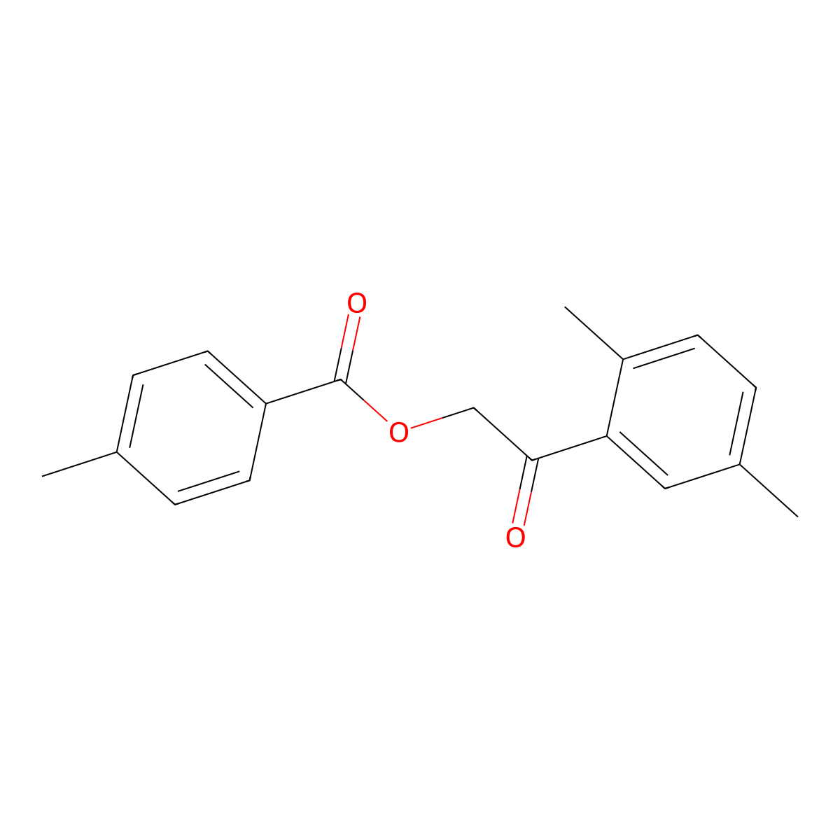 2-(2,5-Dimethylphenyl)-2-oxoethyl 4-methylbenzoate molecular structure, CAS 355152-02-2