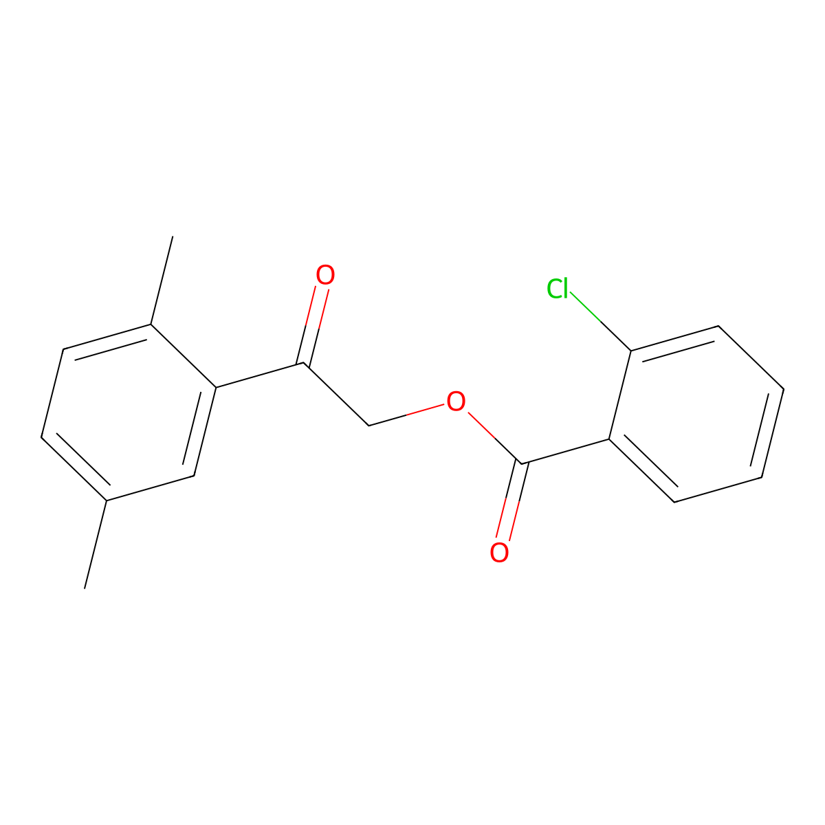 2-(2,5-Dimethylphenyl)-2-oxoethyl 2-chlorobenzoate molecular structure, CAS 355152-04-4