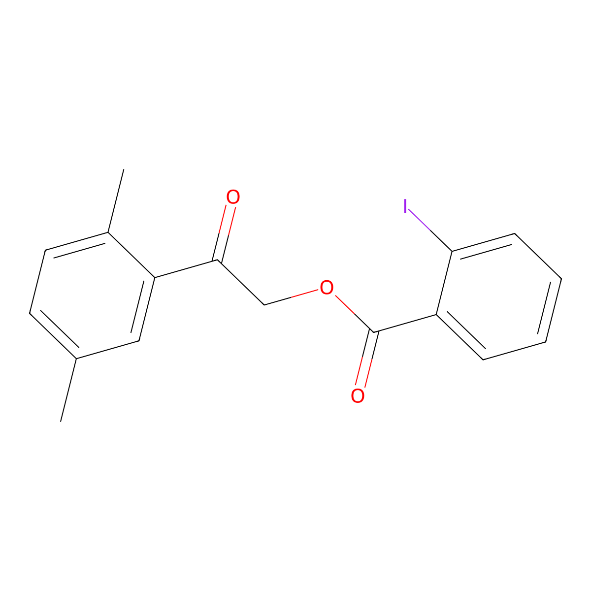 2-(2,5-Dimethylphenyl)-2-oxoethyl 2-iodobenzoate molecular structure, CAS 355152-05-5