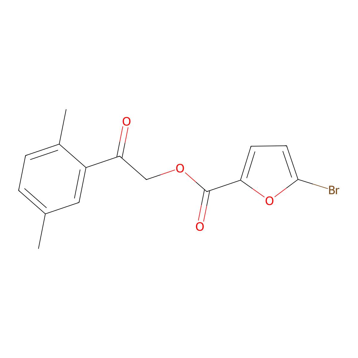 2-(2,5-Dimethylphenyl)-2-oxoethyl 5-bromofuran-2-carboxylate molecular structure, CAS 355152-07-7