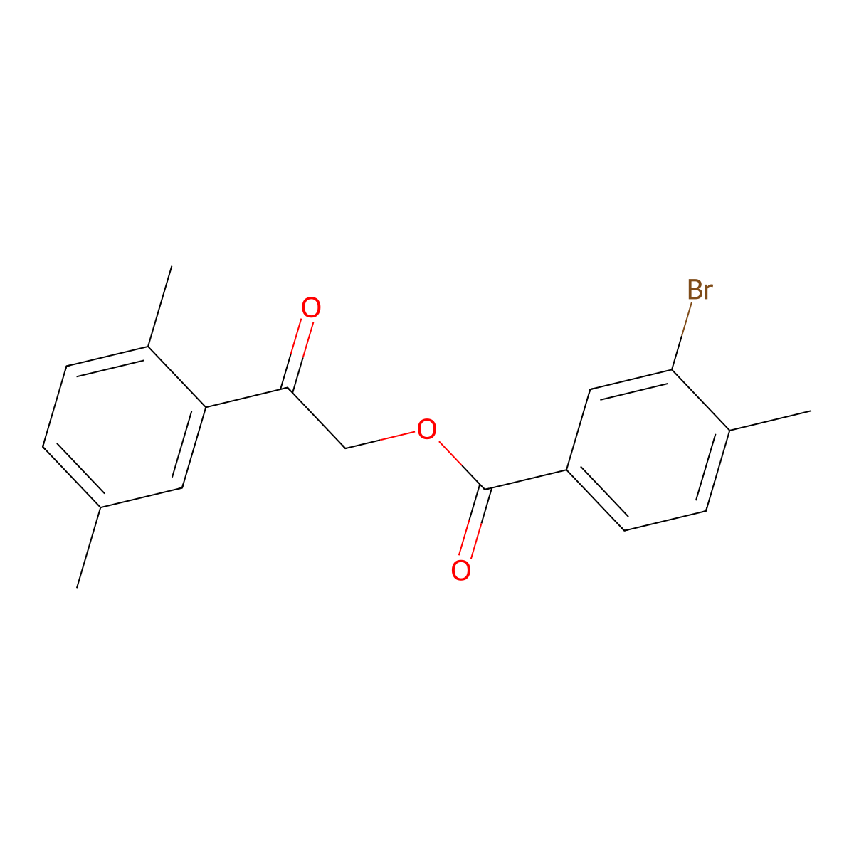 2-(2,5-Dimethylphenyl)-2-oxoethyl 3-bromo-4-methylbenzoate molecular structure, CAS 355152-08-8