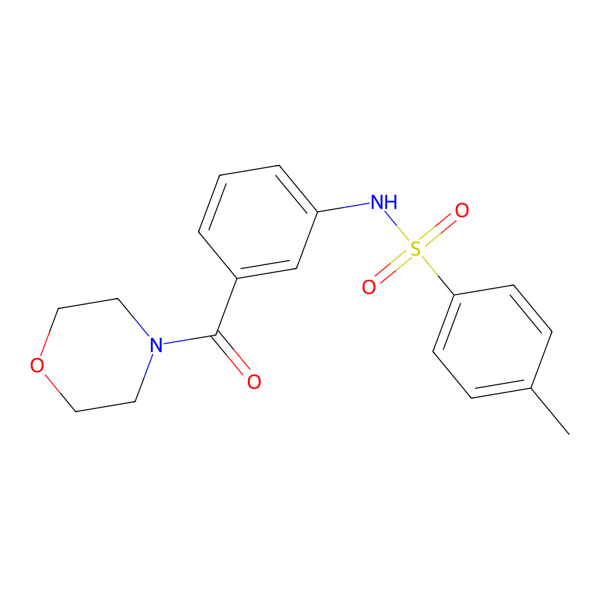 4-methyl-N-(3-(morpholine-4-carbonyl)phenyl)benzenesulfonamide molecular structure, CAS 355153-95-6