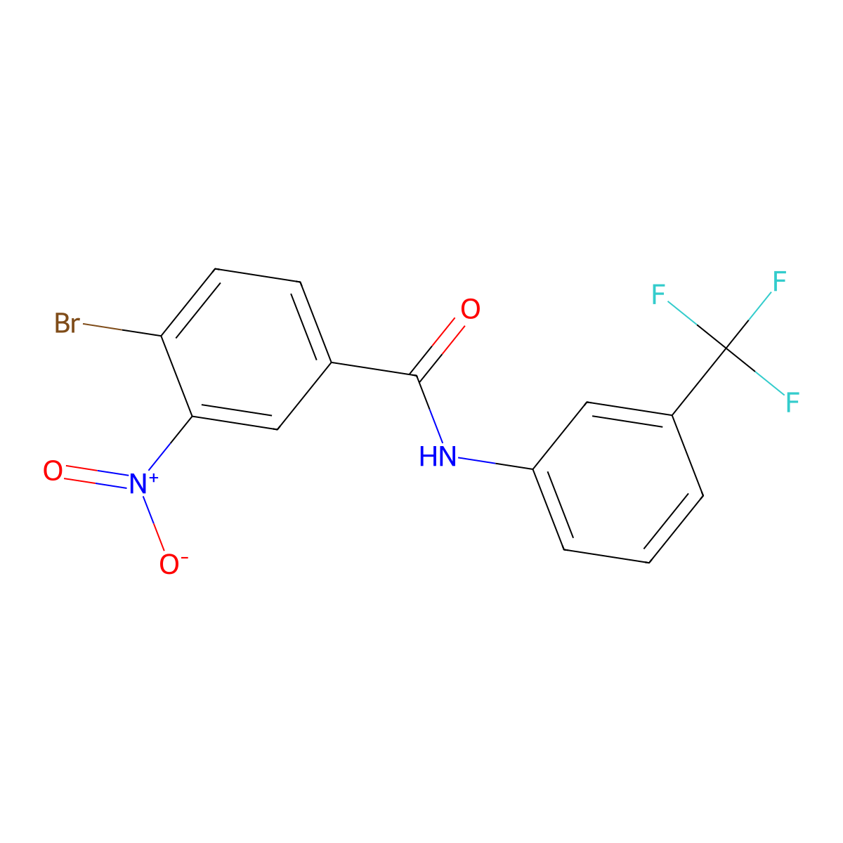 4-bromo-3-nitro-N-[3-(trifluoromethyl)phenyl]benzamide molecular structure, CAS 355153-99-0