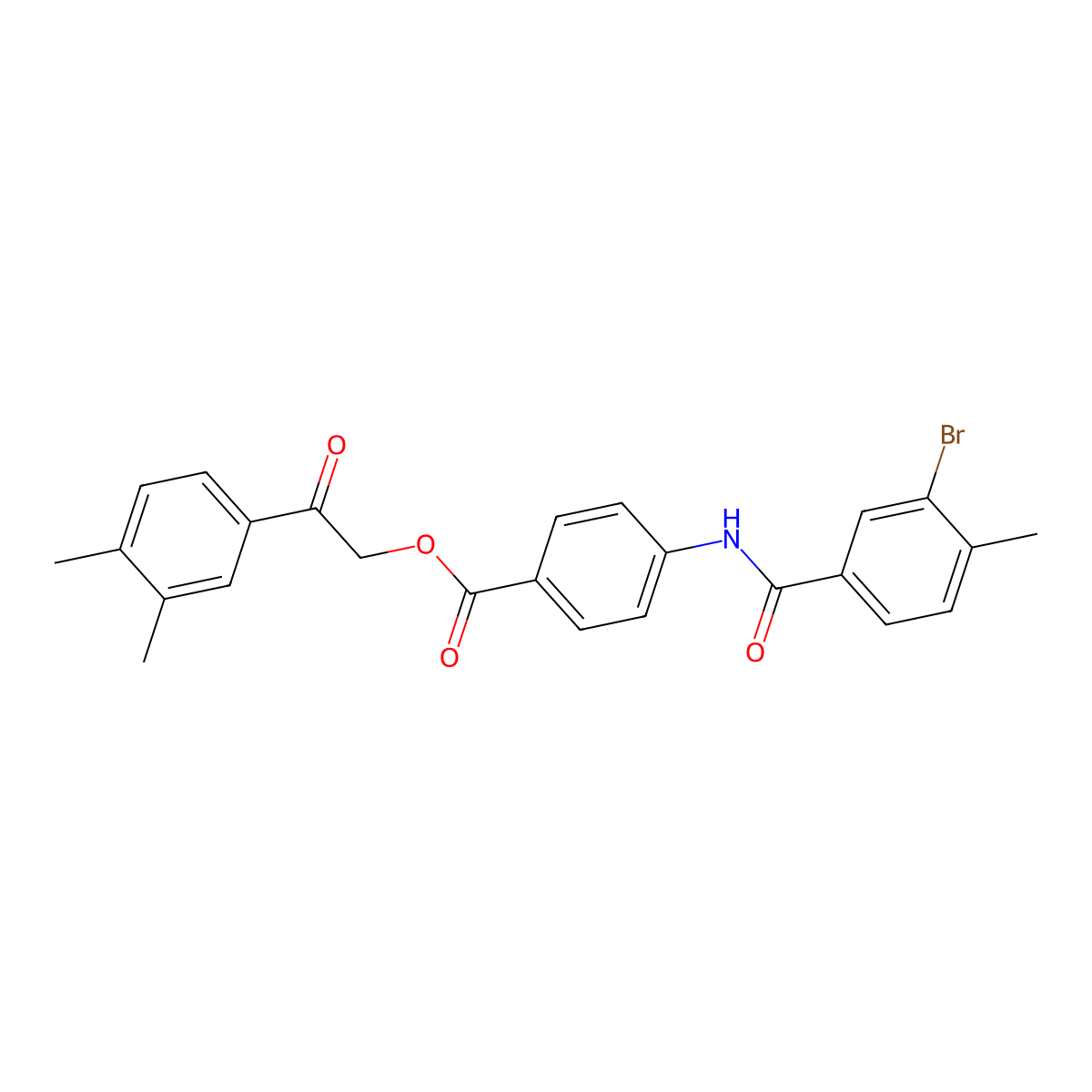 2-(3,4-Dimethylphenyl)-2-oxoethyl 4-[(3-bromo-4-methylbenzoyl)amino]benzoate molecular structure, CAS 355154-27-7