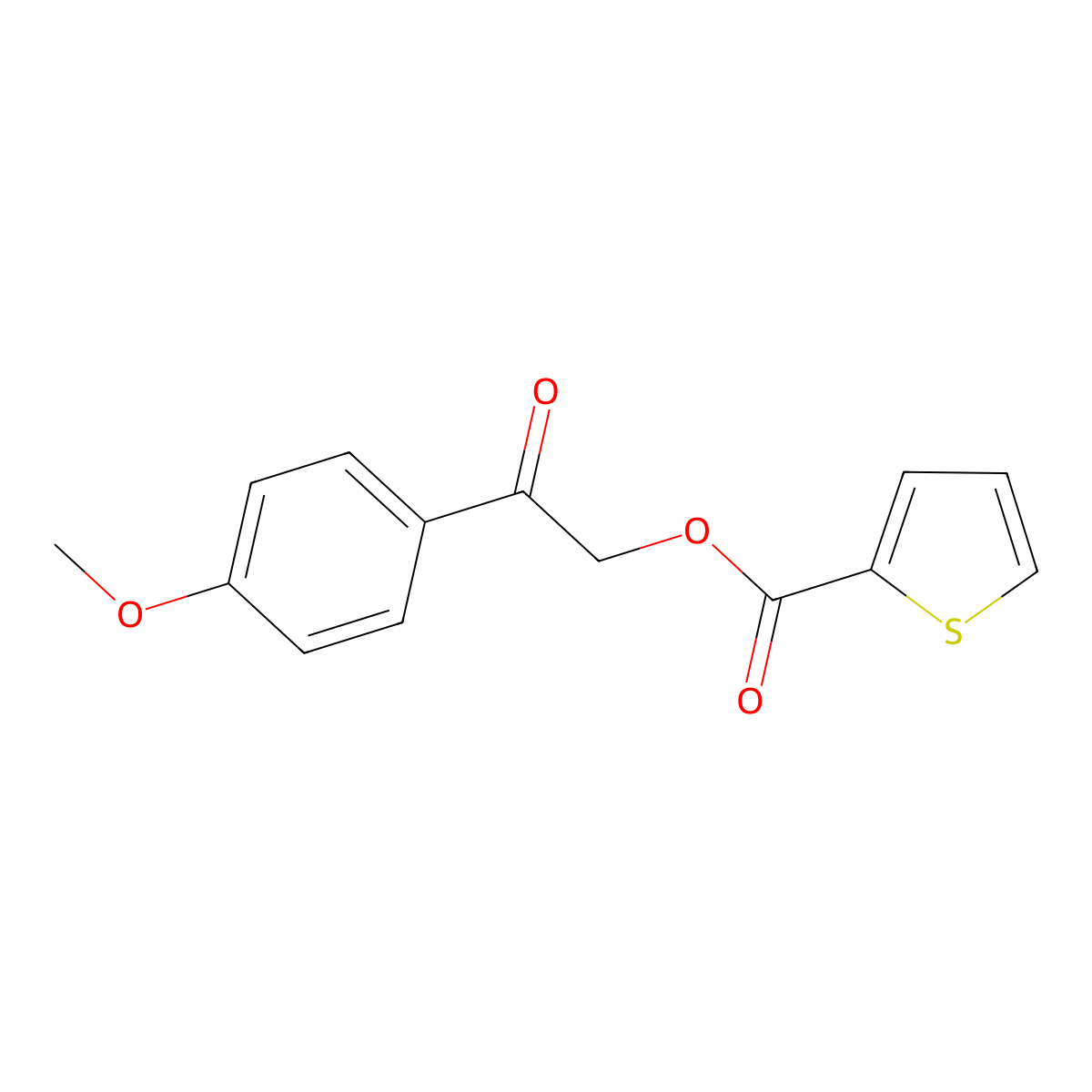 2-(4-Methoxyphenyl)-2-oxoethyl thiophene-2-carboxylate molecular structure, CAS 355154-30-2