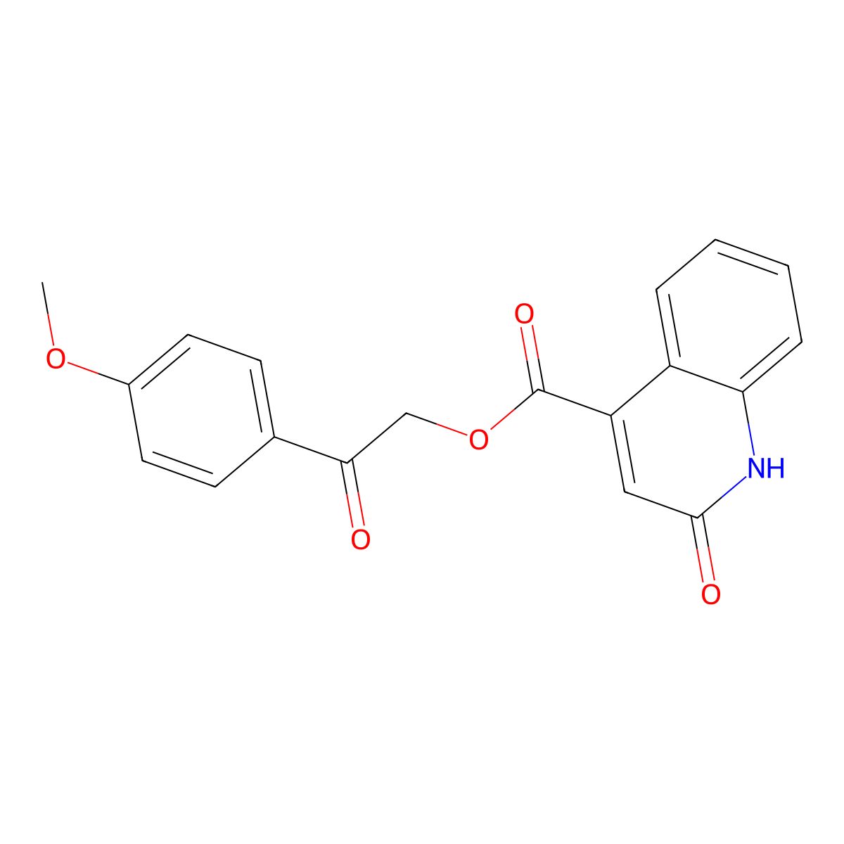 2-(4-Methoxyphenyl)-2-oxoethyl 2-hydroxyquinoline-4-carboxylate molecular structure, CAS 355154-31-3
