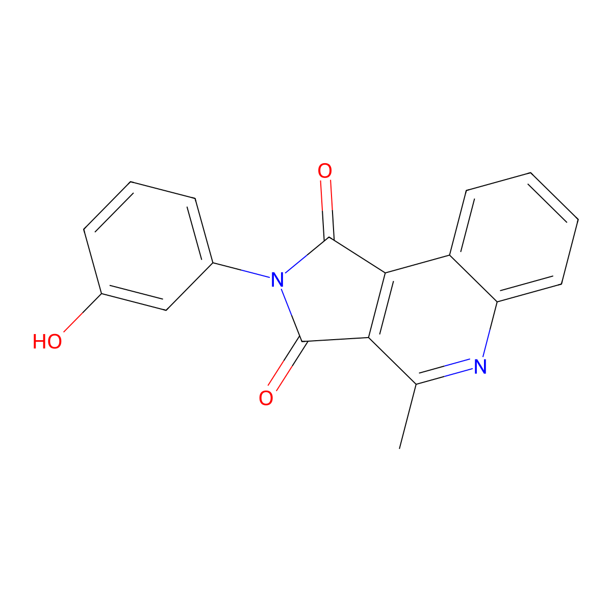 2-(3-Hydroxyphenyl)-4-methylpyrrolo[3,4-c]quinoline-1,3-dione molecular structure, CAS 355154-40-4