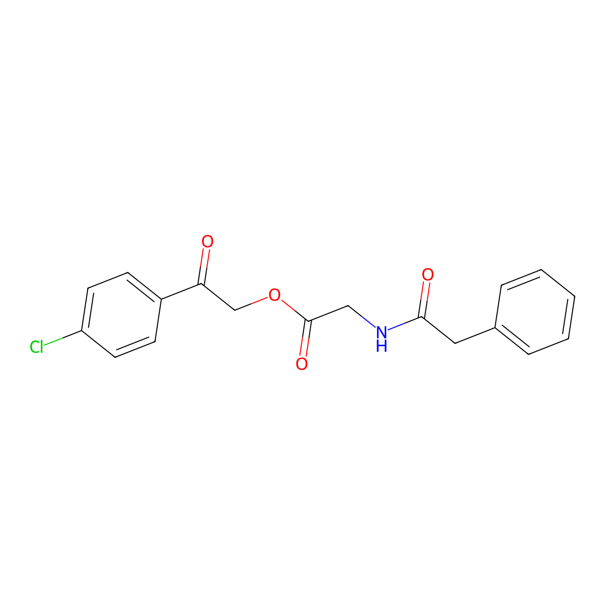 2-(4-chlorophenyl)-2-oxoethyl N-(phenylacetyl)glycinate molecular structure, CAS 355155-25-8