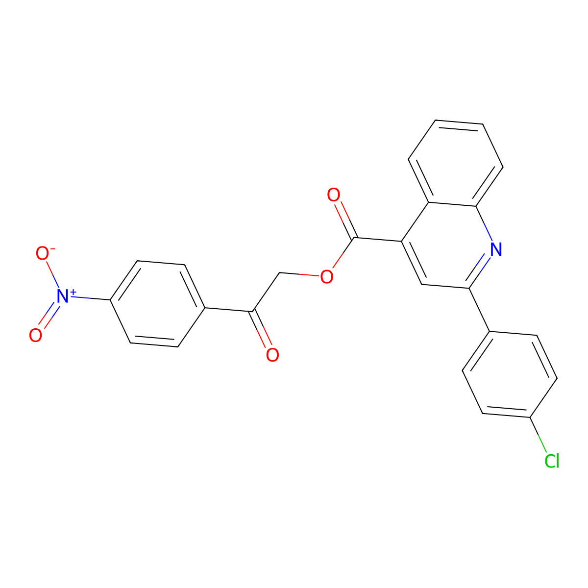 2-(4-Nitrophenyl)-2-oxoethyl 2-(4-chlorophenyl)quinoline-4-carboxylate molecular structure, CAS 355155-58-7
