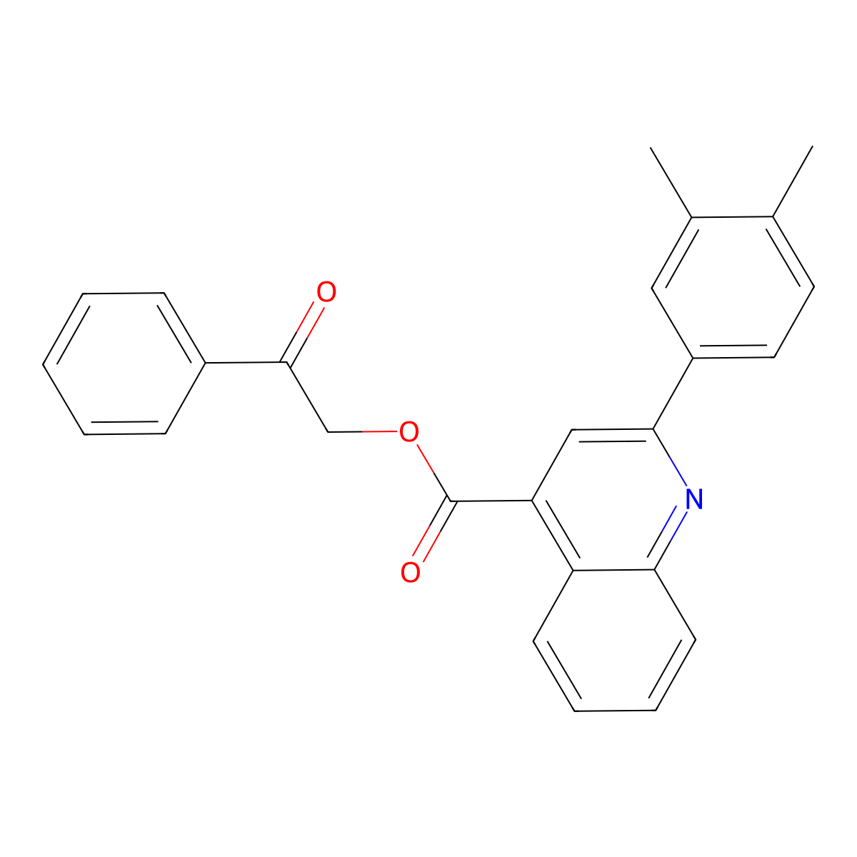 2-Oxo-2-phenylethyl 2-(3,4-dimethylphenyl)-4-quinolinecarboxylate molecular structure, CAS 355155-63-4