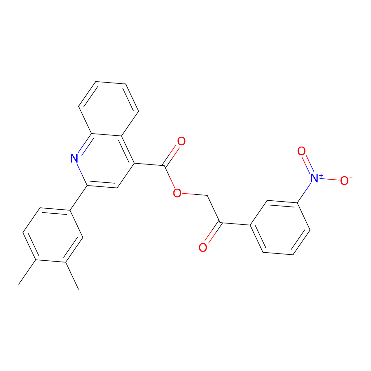 2-(3-Nitrophenyl)-2-oxoethyl 2-(3,4-dimethylphenyl)-4-quinolinecarboxylate molecular structure, CAS 355155-69-0