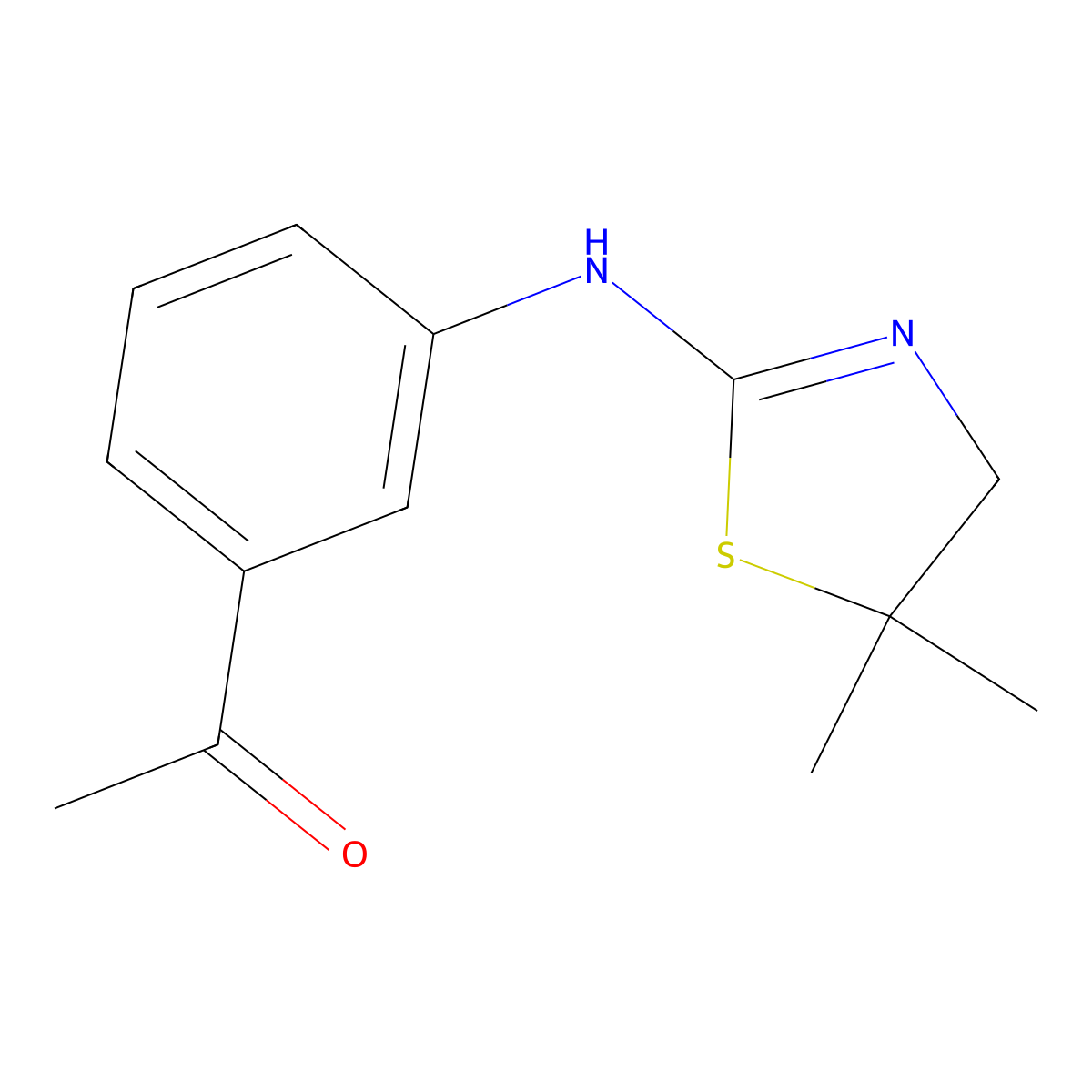 1-[3-[(5,5-dimethyl-4H-1,3-thiazol-2-yl)amino]phenyl]ethanone molecular structure, CAS 355156-12-6