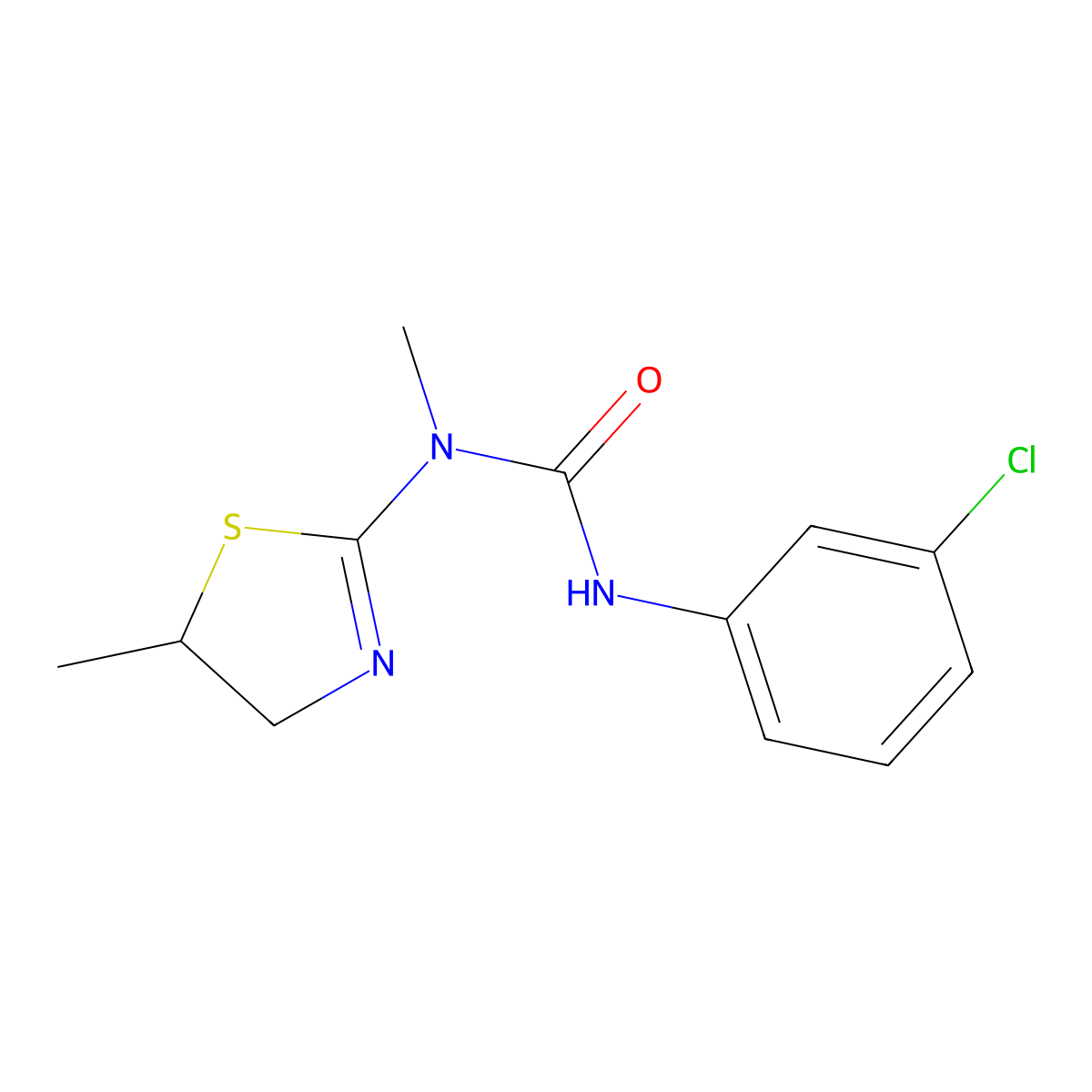 3-(3-Chlorophenyl)-1-methyl-1-(5-methyl-4,5-dihydro-1,3-thiazol-2-yl)urea molecular structure, CAS 355156-31-9