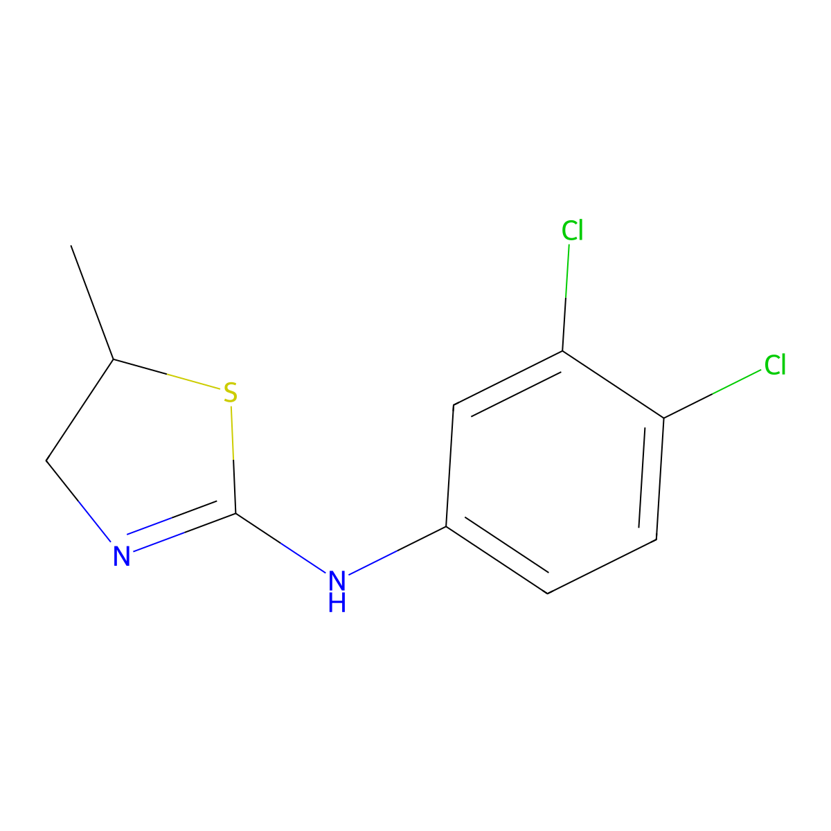 N-(3,4-dichlorophenyl)-5-methyl-4,5-dihydro-1,3-thiazol-2-amine molecular structure, CAS 355156-82-0