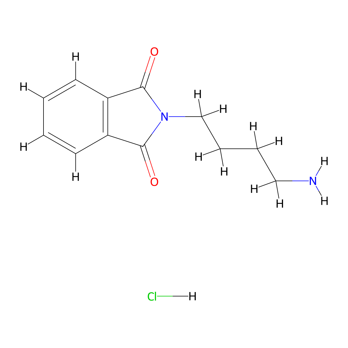 2-(4-aminobutyl)-2,3-dihydro-1H-isoindole-1,3-dione hydrochloride molecular structure, CAS 35517-18-1