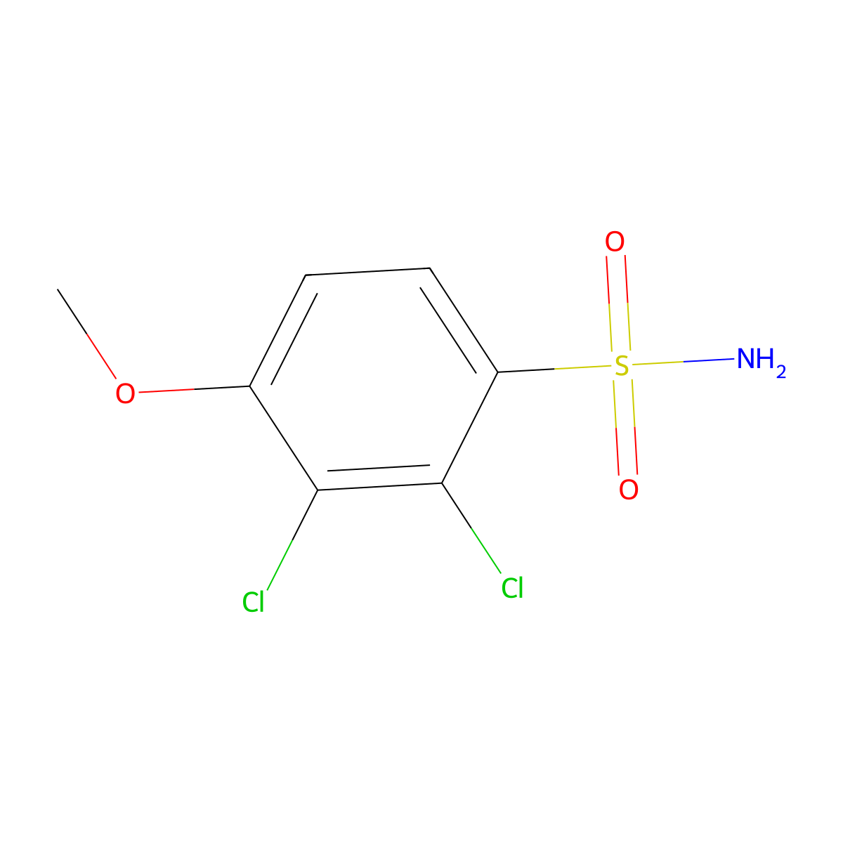 2,3-Dichloro-4-methoxybenzenesulfonamide molecular structure, CAS 35517-54-5